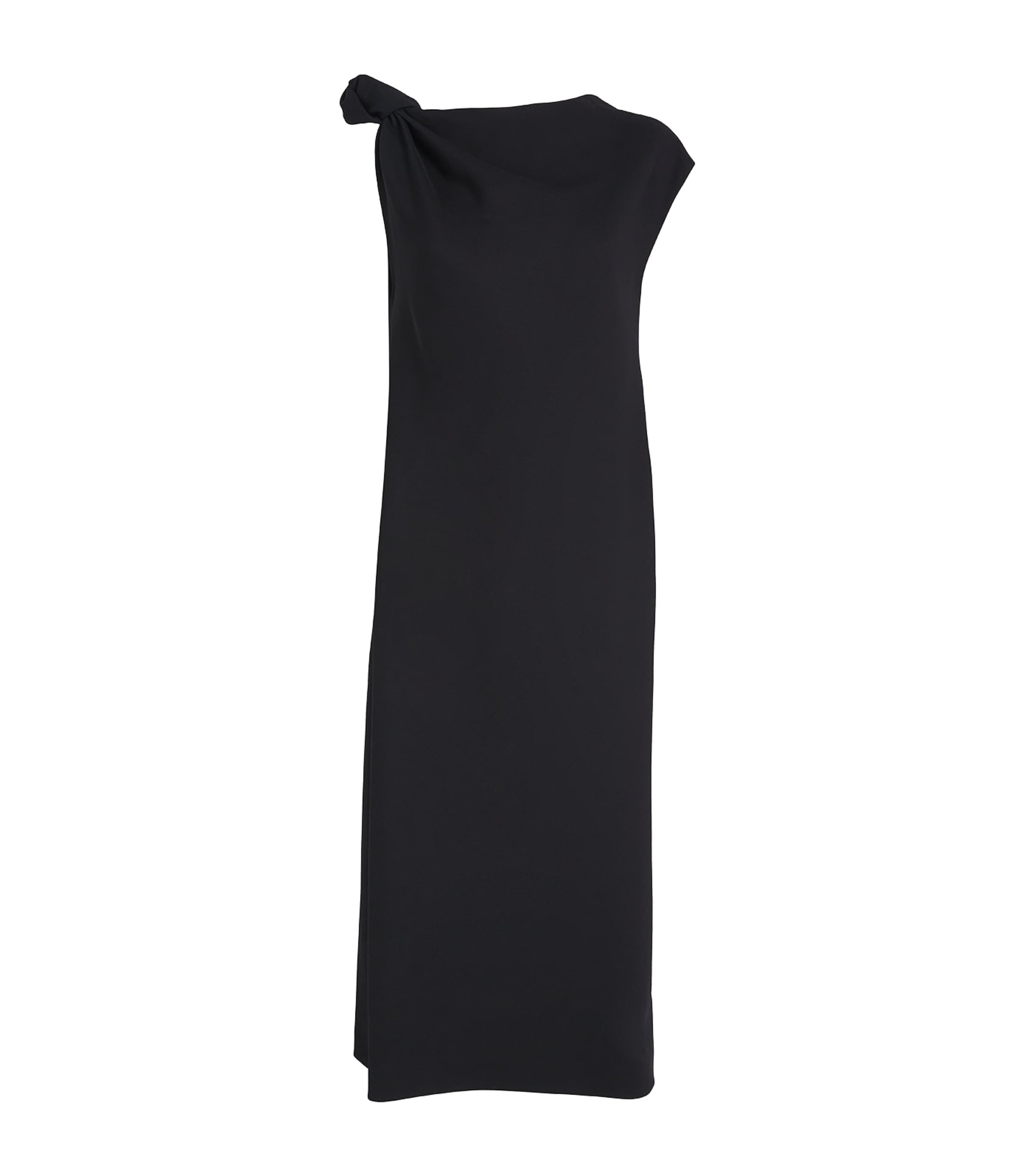 Carven Wool Knot-detail Midi Dress In Black