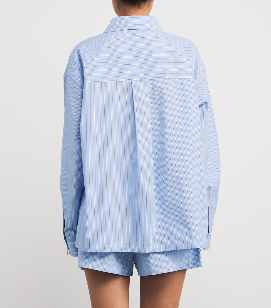 Cotton Stripe Shirt BLUE / WHITE Image 4