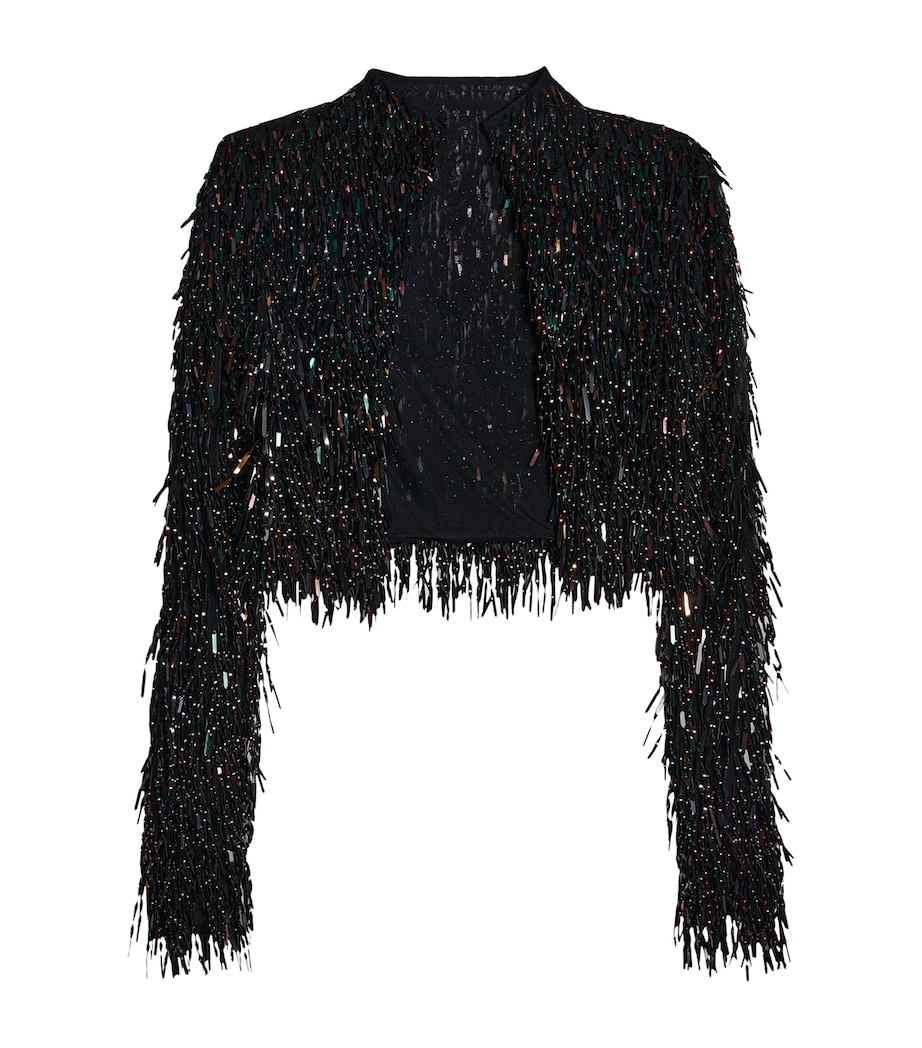 Schiaparelli Womens Embellished Cropped Jacket Black Image 1