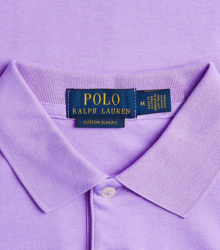 Polo Ralph Lauren Mens Cotton Slim-Fit Polo Shirt Powder Purple Image 6