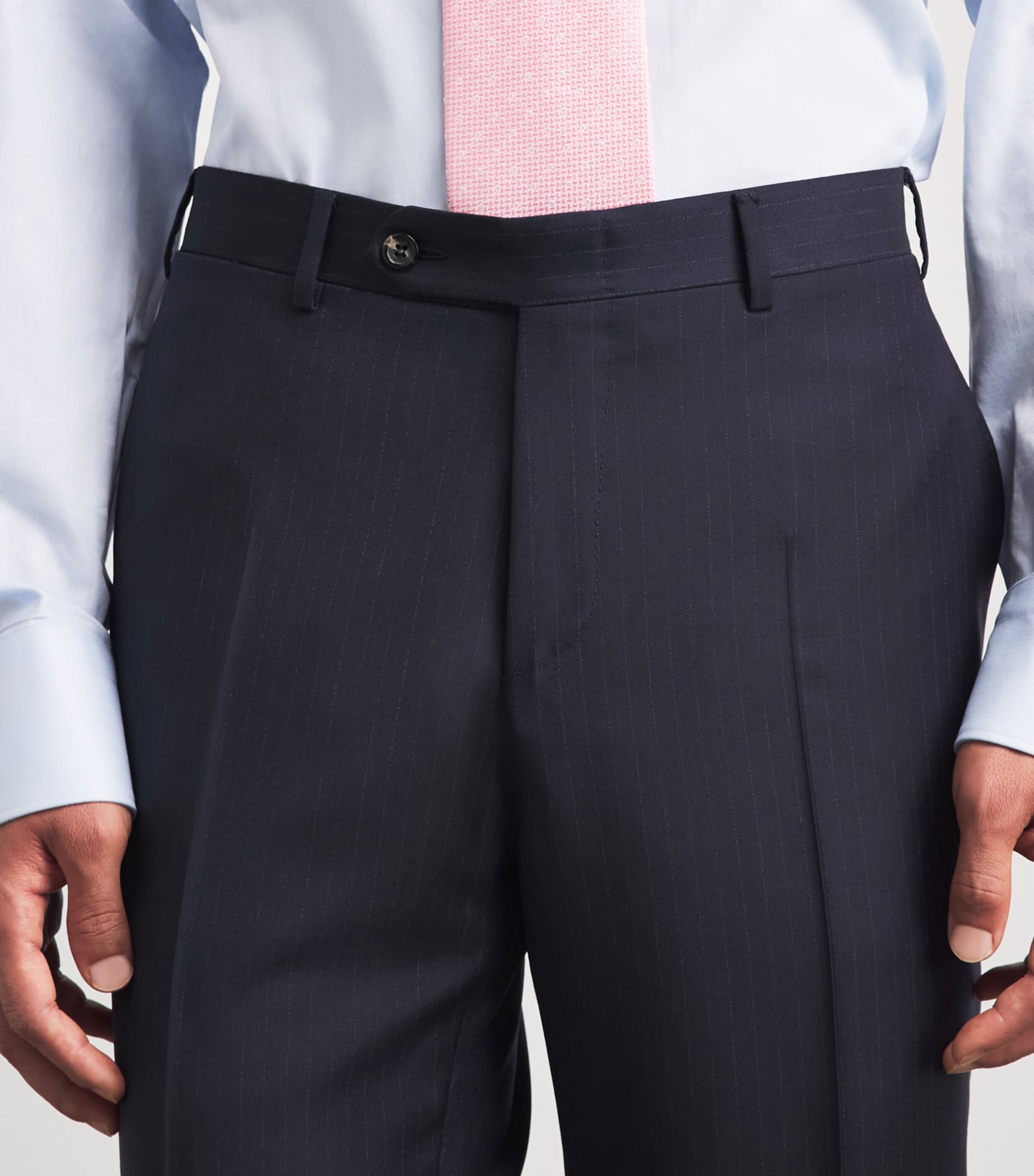 Canali Mens Wool Pinstripe 2-Piece Suit Navy Image 5