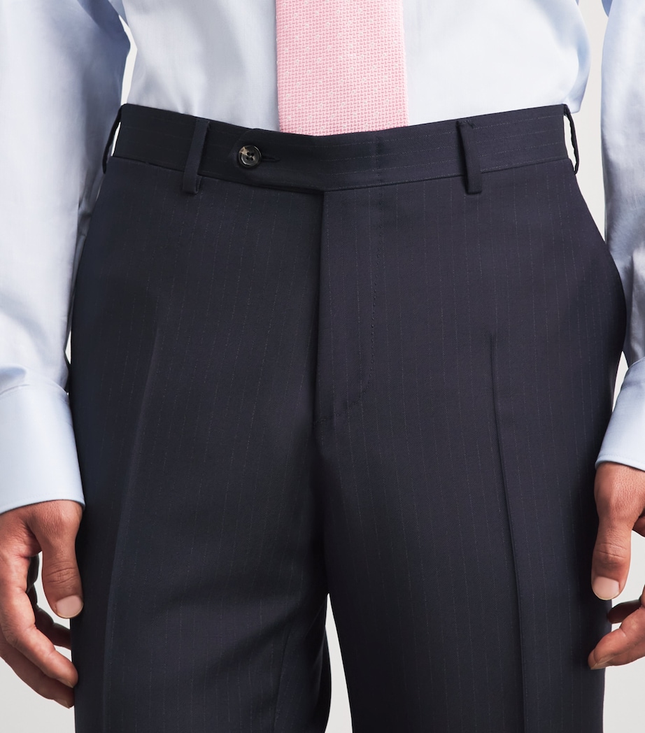 Canali Mens Wool Pinstripe 2-Piece Suit Navy Image 5