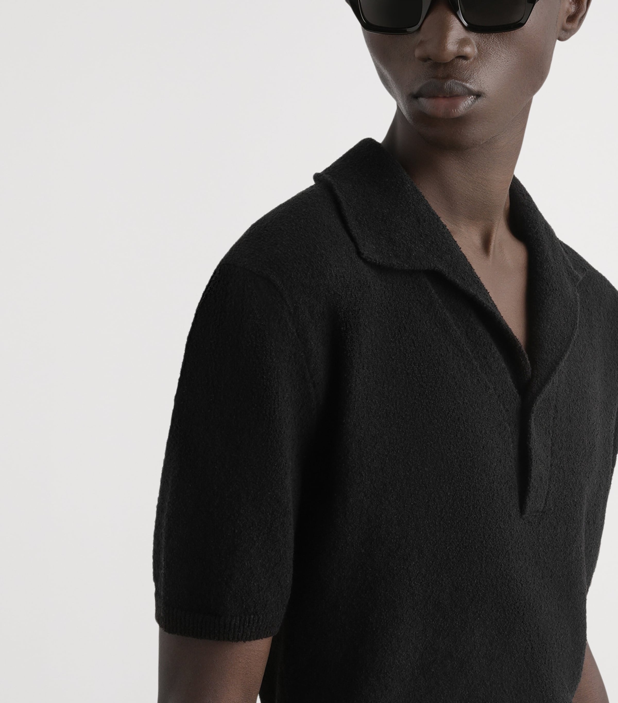 Dolce&Gabbana Mens Terry Polo Shirt Blac Image 4