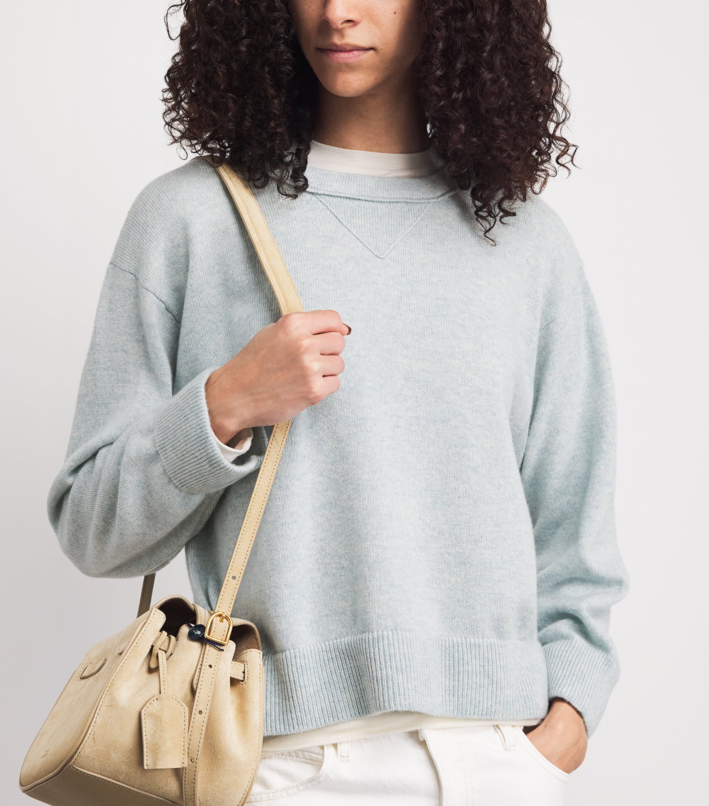 Johnstons Of Elgin Womens Cashmere Stella Sweatshirt Lunan Mint Image 3