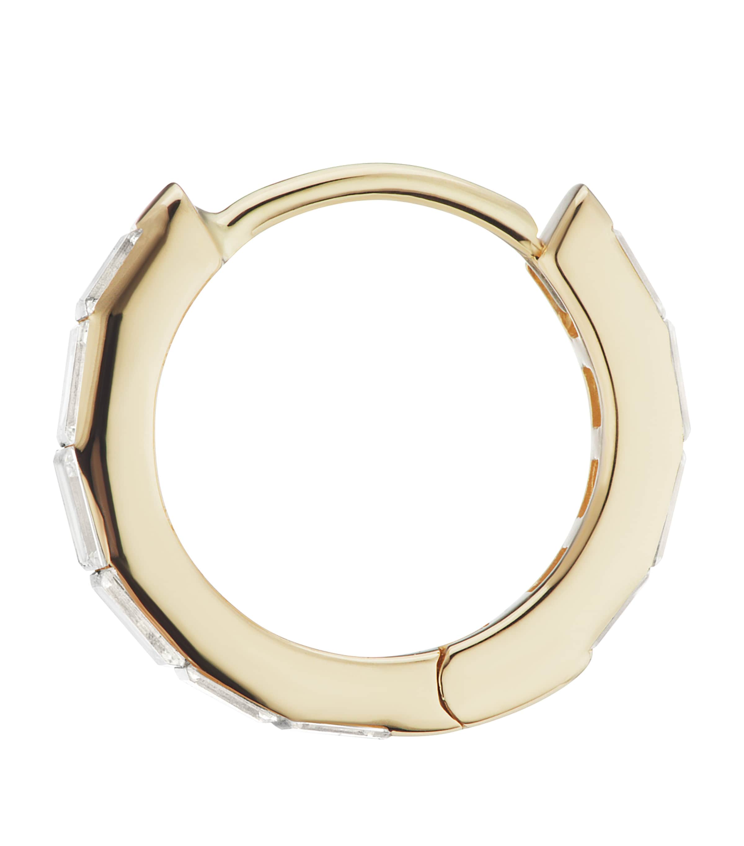 Maria Tash Yellow Gold Invisible Set Baguette Diamond Eternity Hoop Earring (8mm) Yellow Gold Image 3