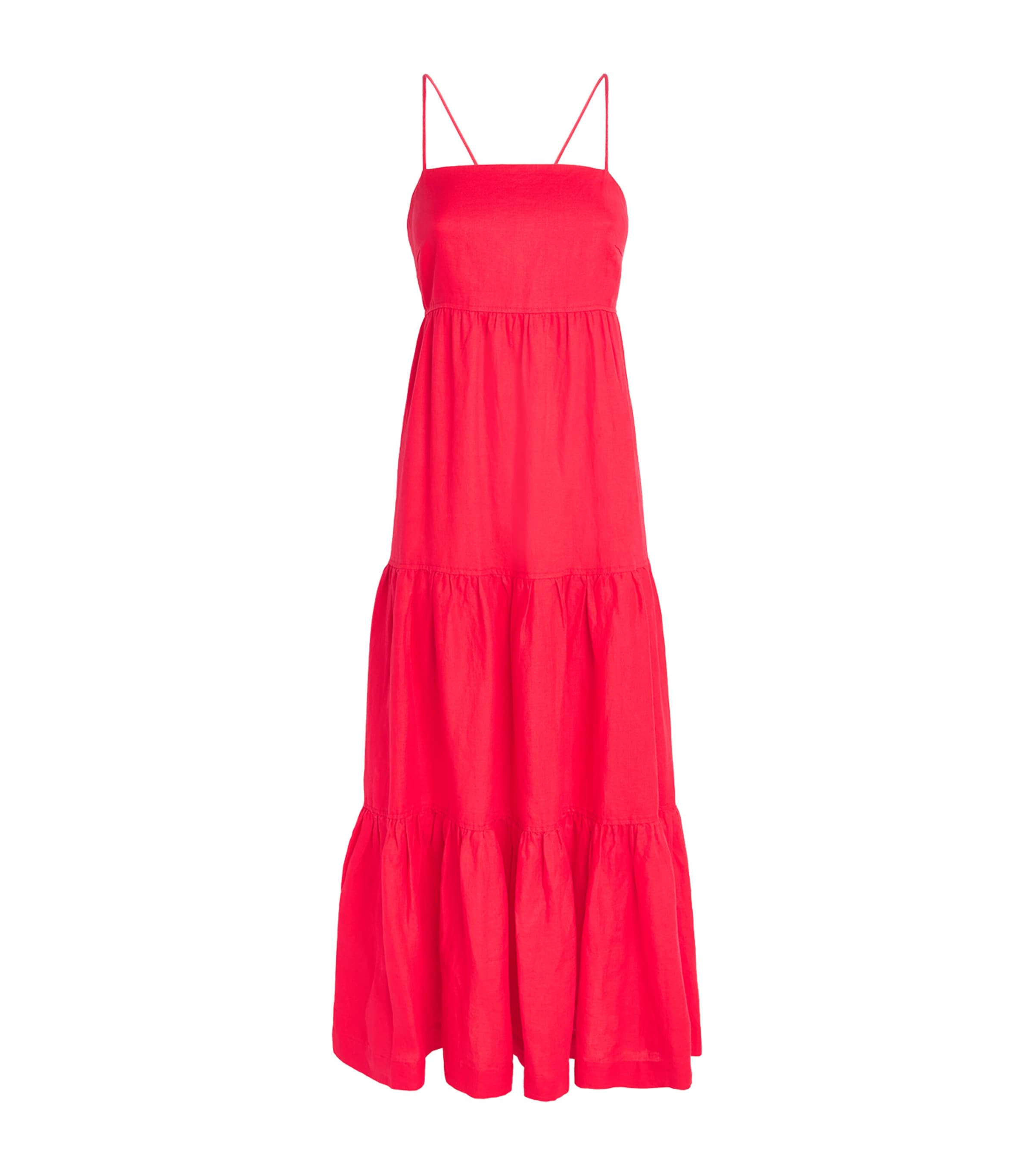Heidi Klein Womens Linen Amalfi Maxi Dress Red Red Image 1