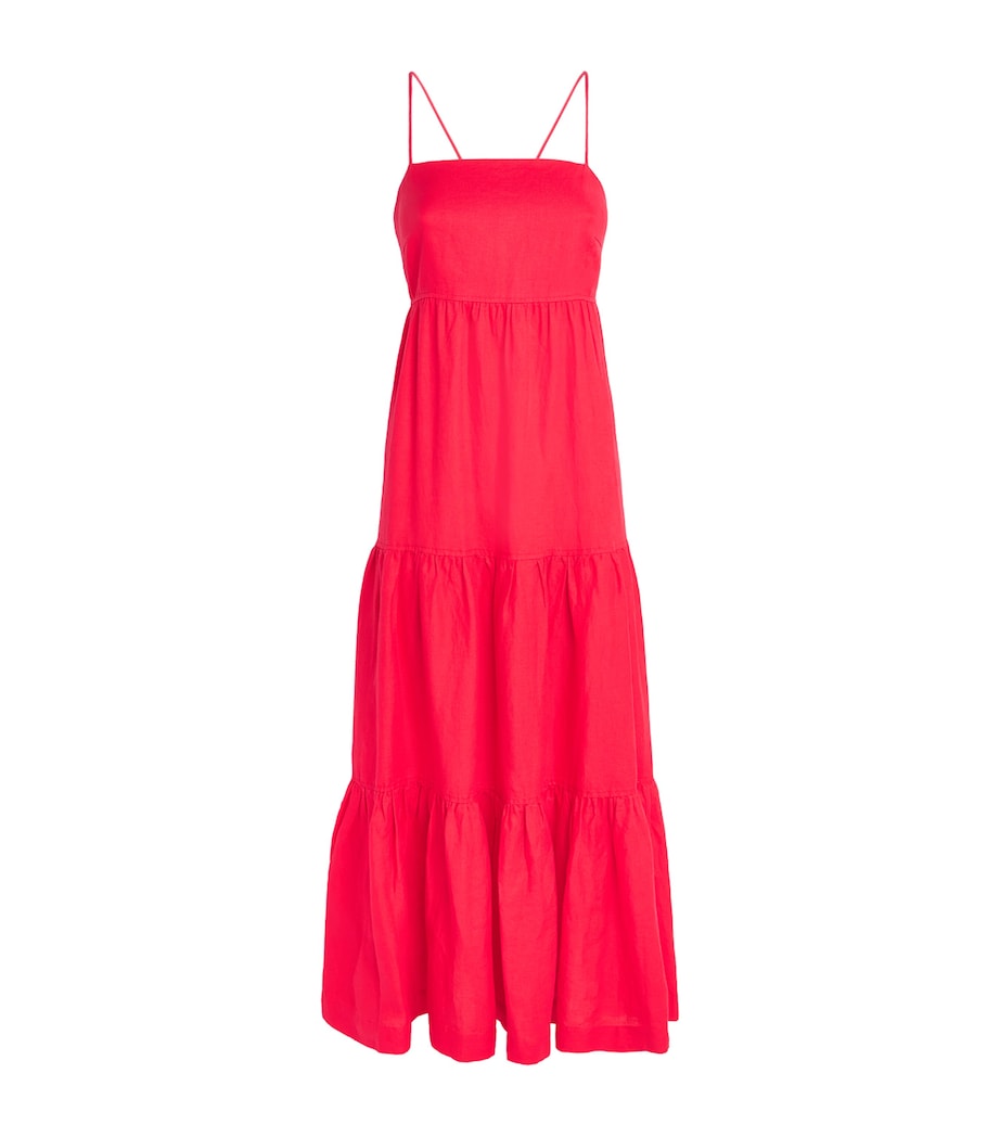Heidi Klein Womens Linen Amalfi Maxi Dress Red Red Image 1