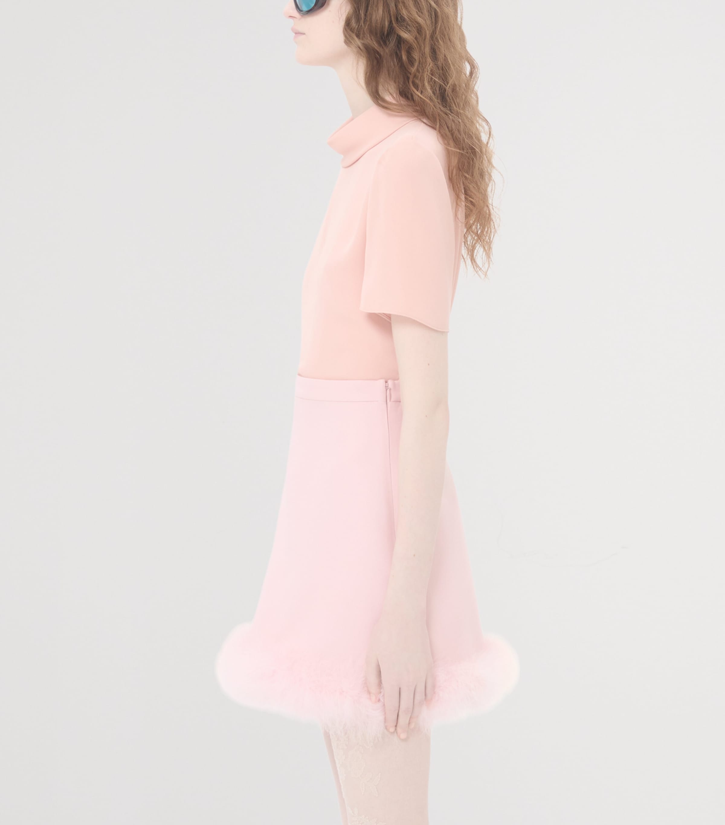 Valentino Womens Silk Layered Collar T-Shirt Image 3
