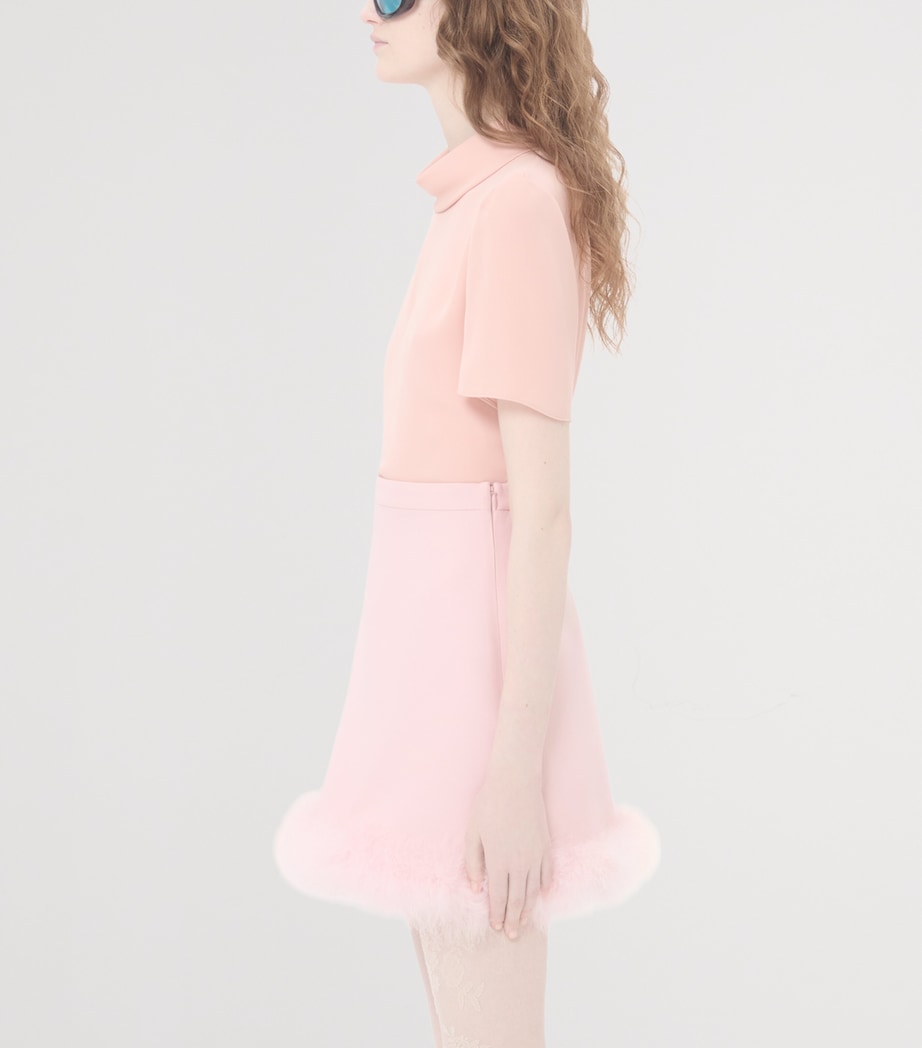 Valentino Womens Silk Layered Collar T-Shirt Image 3