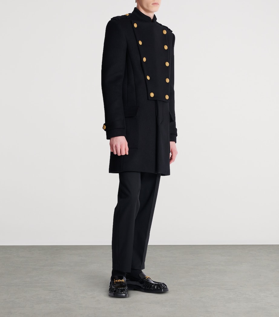 Wool-Cashmere Military Coat 0PA NOIR Image 6