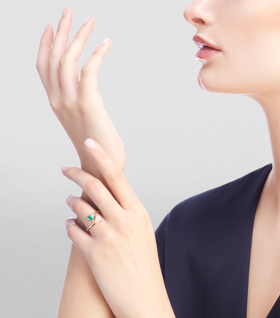 Rose Gold, Diamond and Malachite Divas' Dream Ring PINK GOLD Image 4