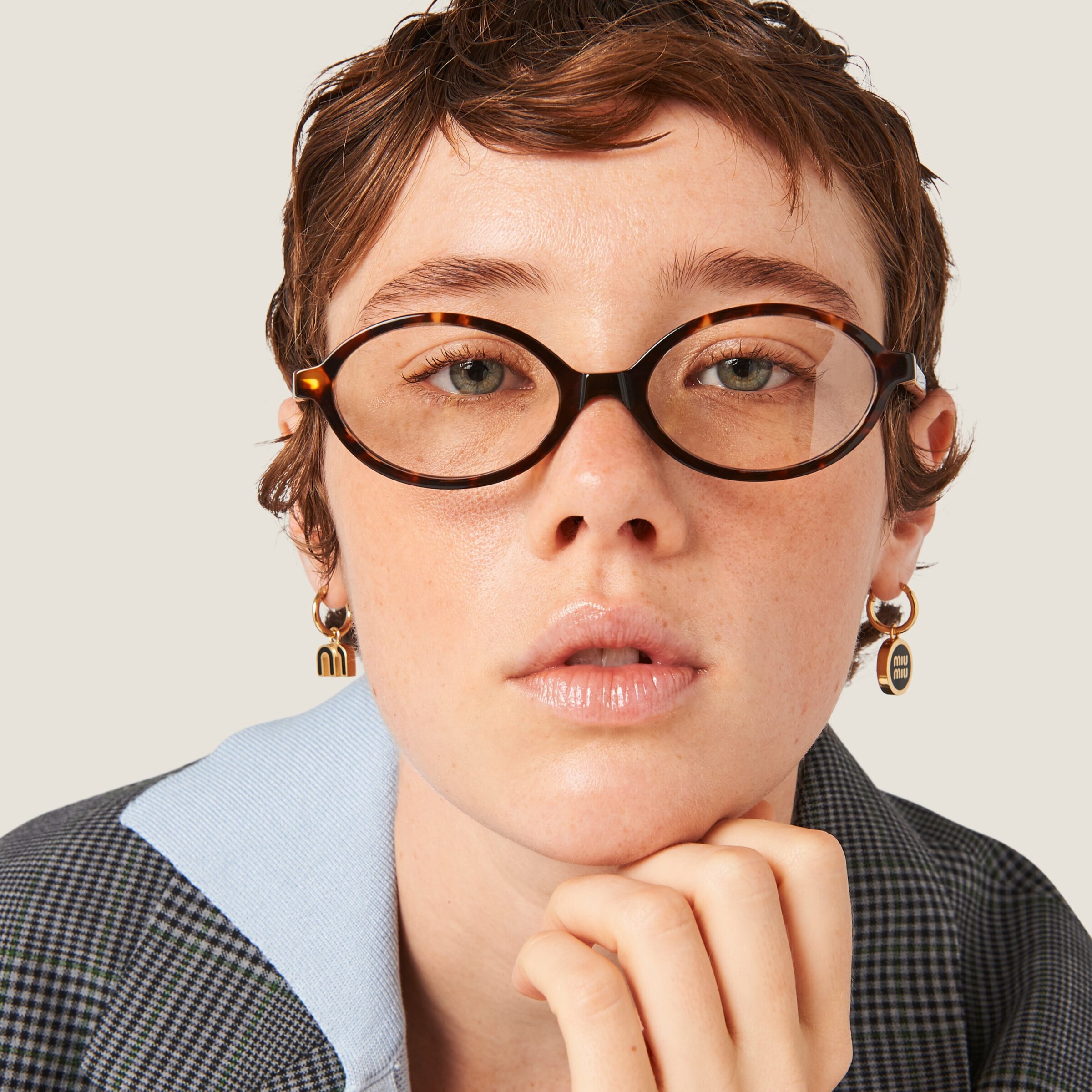 Enamelled Logo Hoop Earrings F0002 Image 2