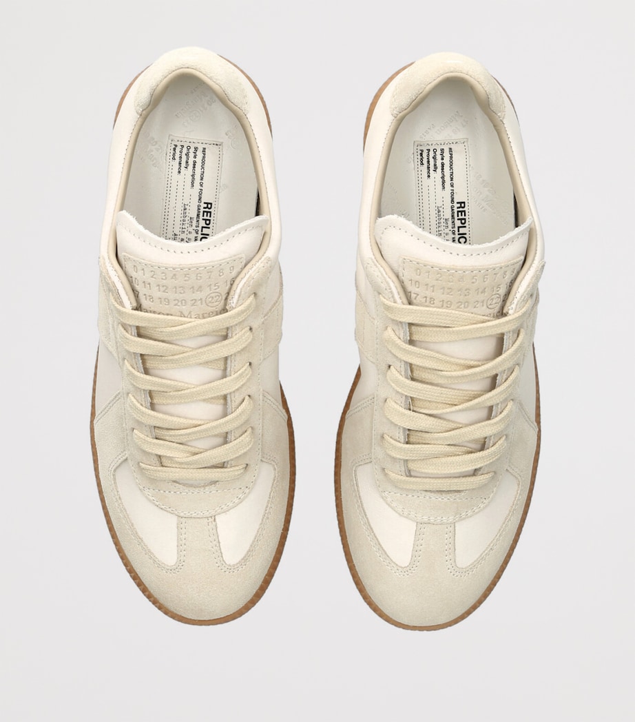 Leather-Suede Replica Sneakers BONE Image 4