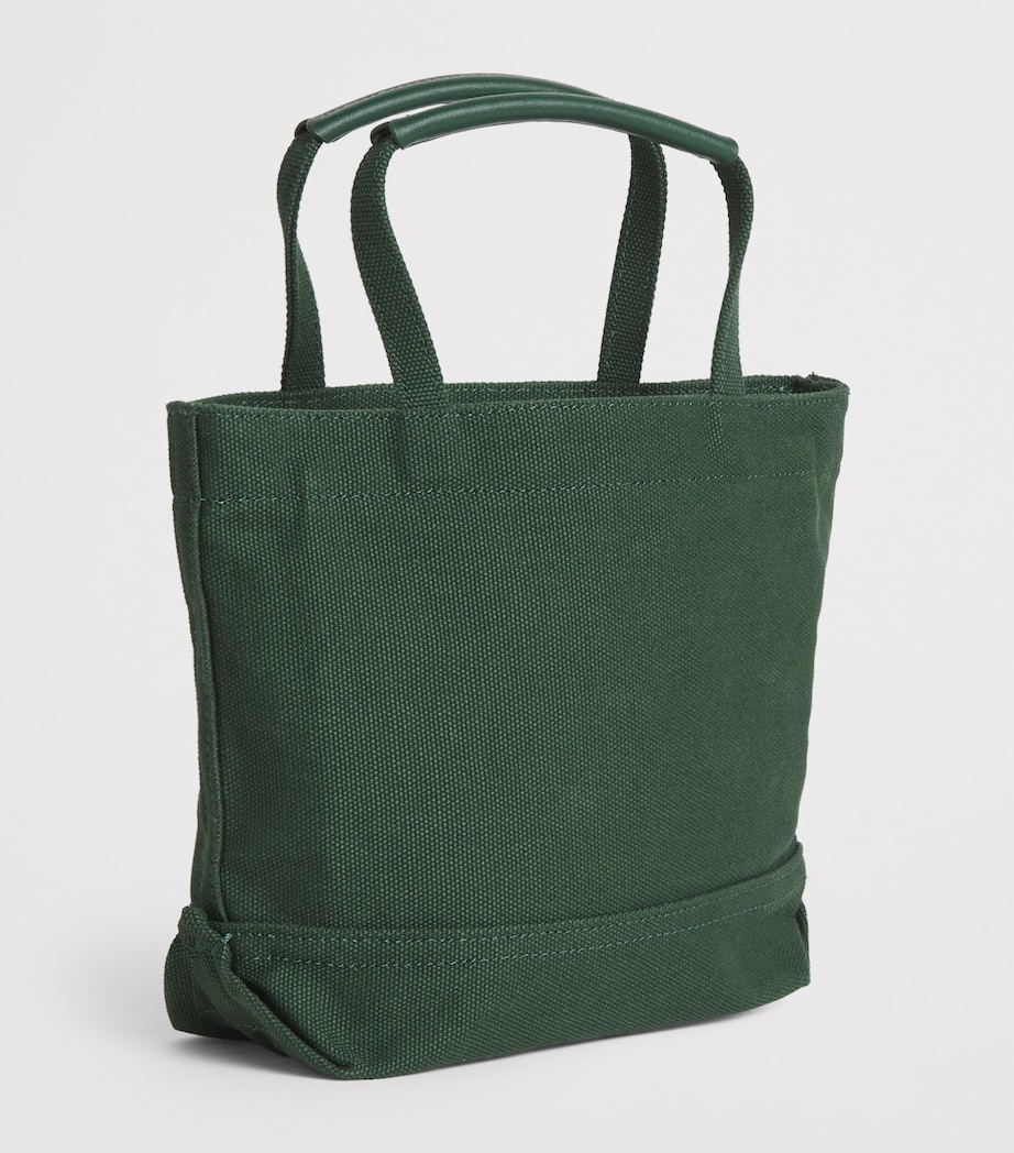 Small Embroidered Logo Tote Bag HARRODS GREEN Image 3
