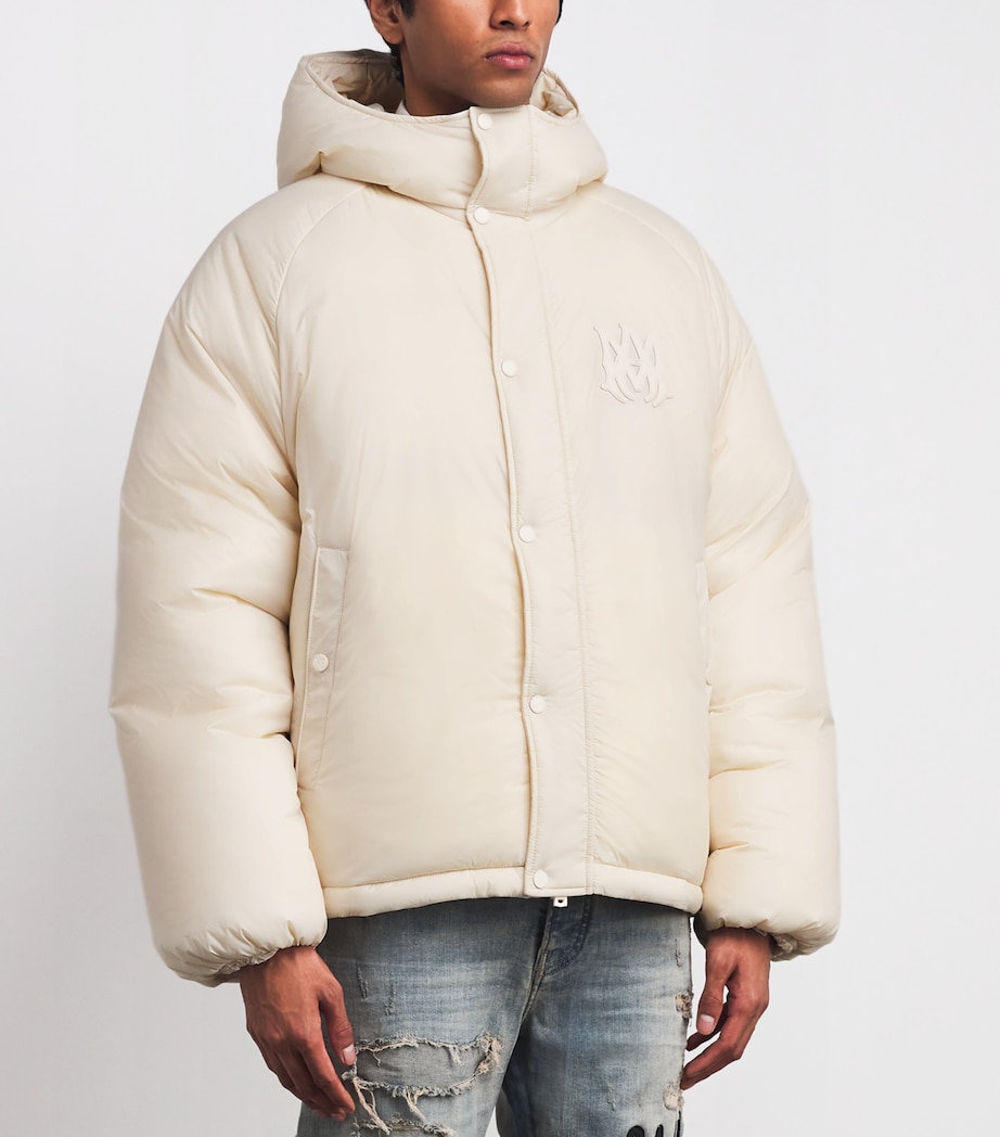 Down Logo-Detail Unchanneled Puffer Jacket ALABASTER Image 3