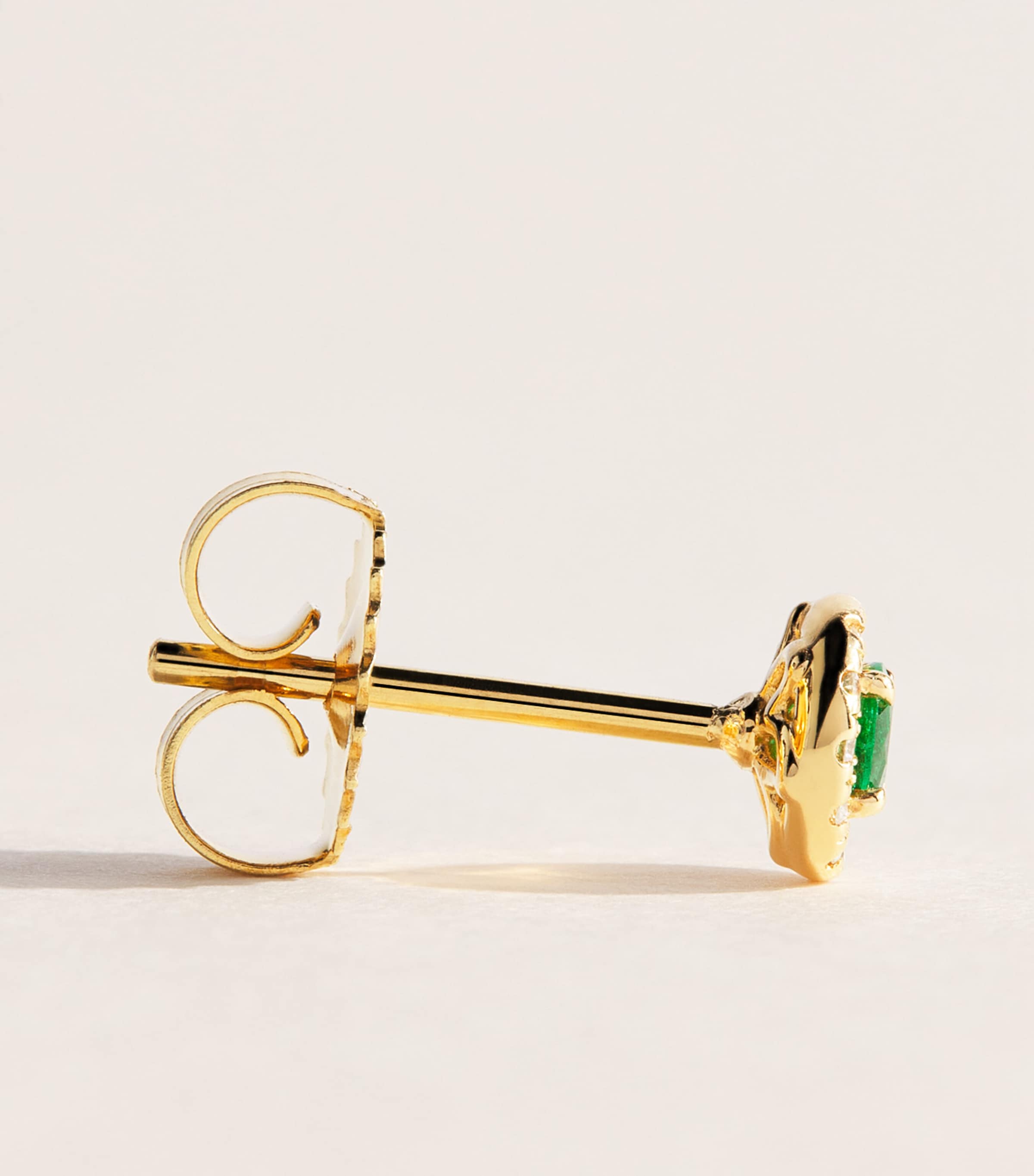Suzanne Kalan Mini Yellow Gold, Diamond and Emerald Bold Stud Earrings Yg/emer Image 3