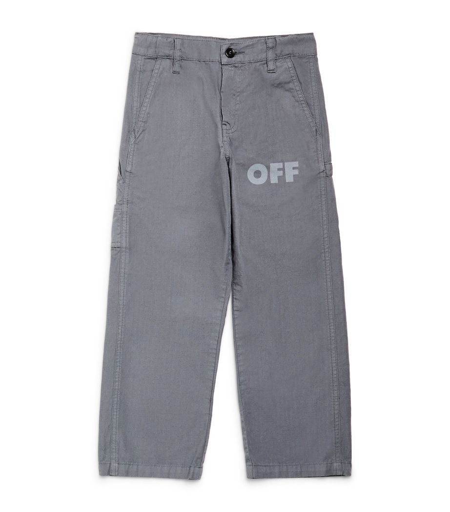 Off-White Kids Dyed Worker Cargo Trousers (4-12+ Years) Gry Lght Gry Image 1