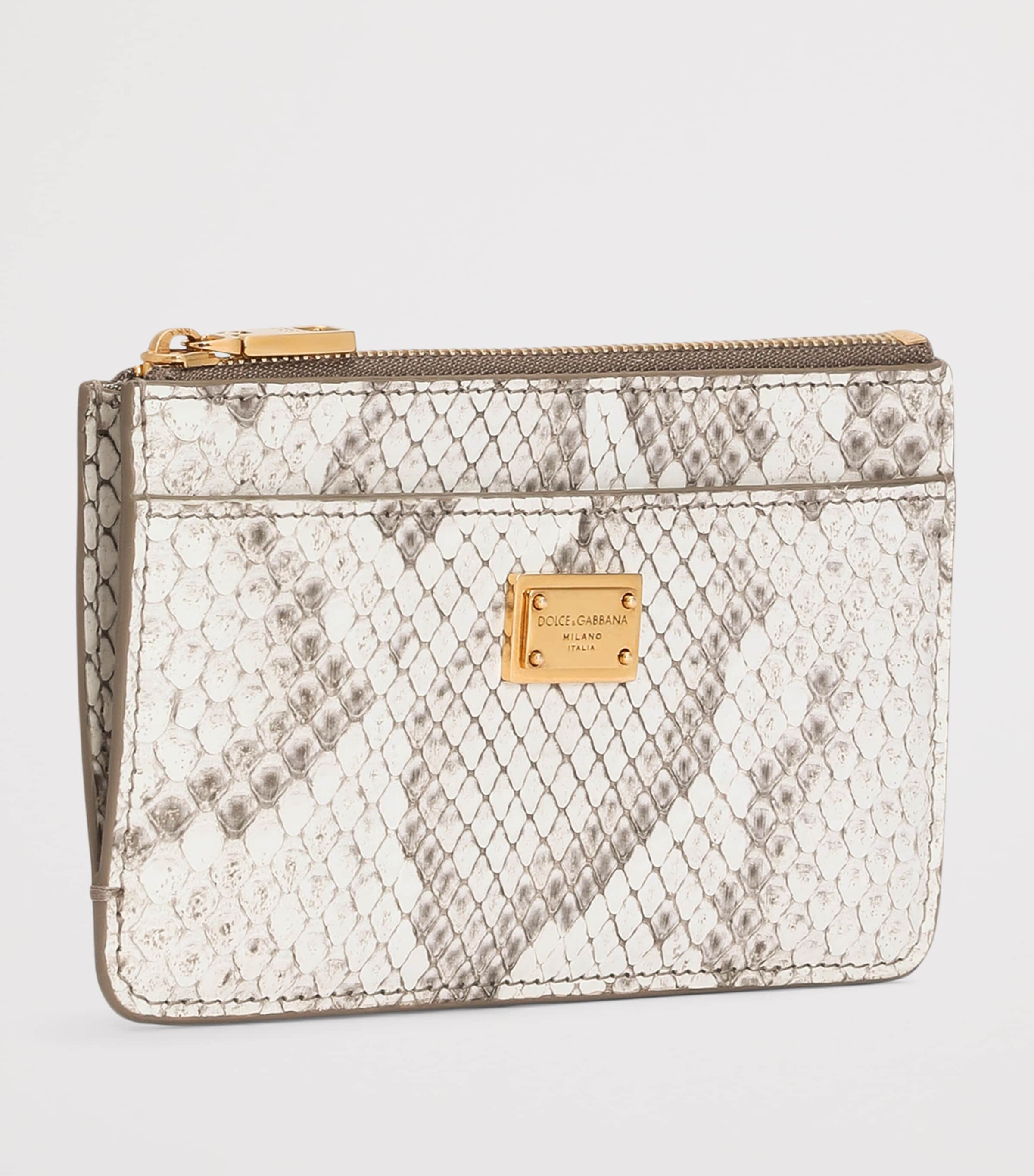 Dolce&Gabbana Python Leather Card Holder White Image 2