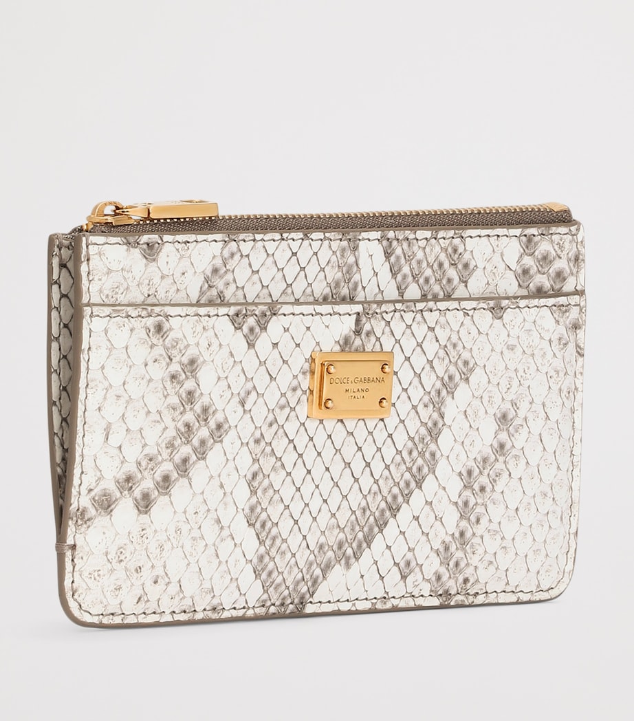 Dolce&Gabbana Python Leather Card Holder White Image 2