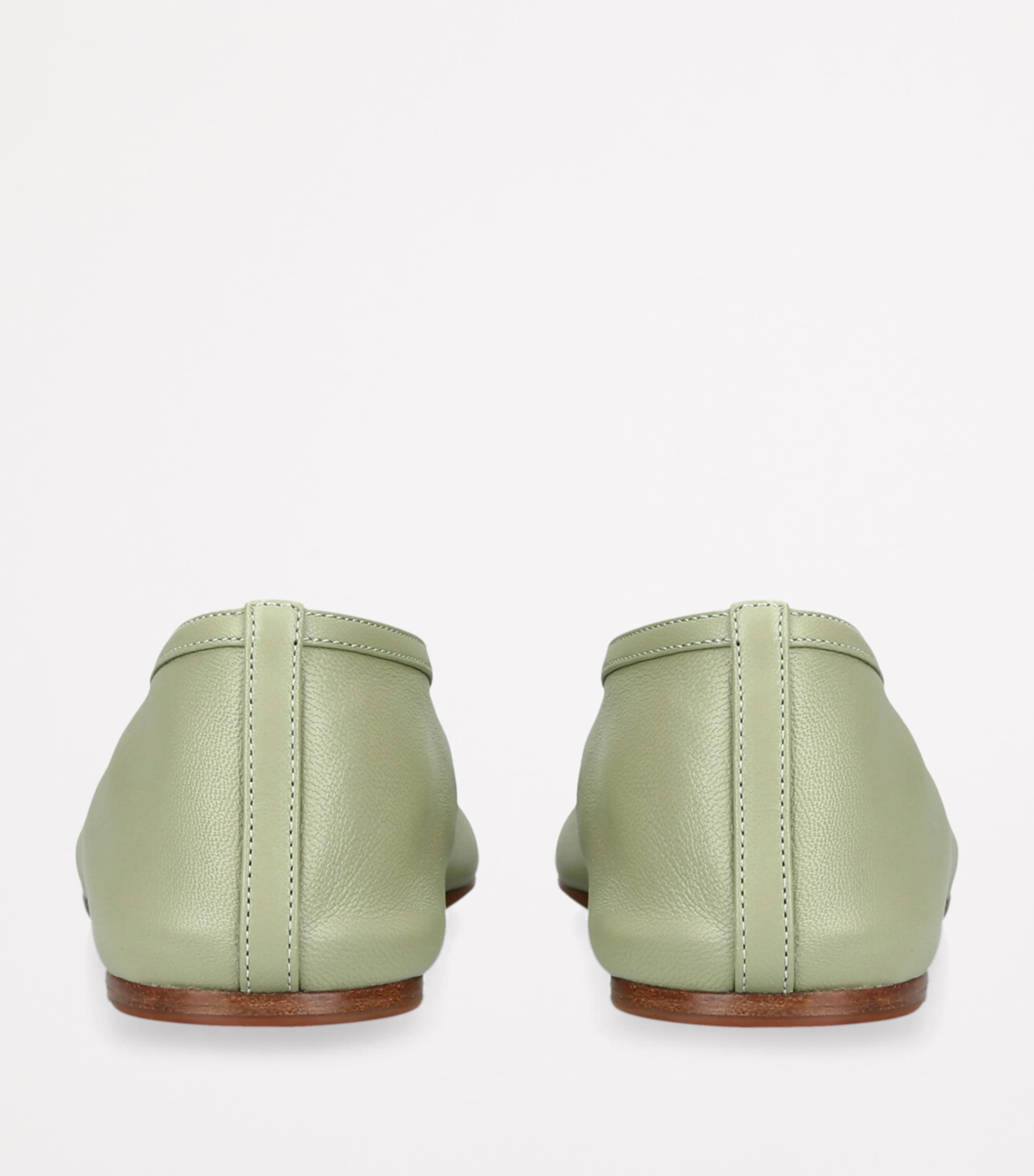 Le Monde Beryl Leather Luna Ballet Flats Pale Green Image 2