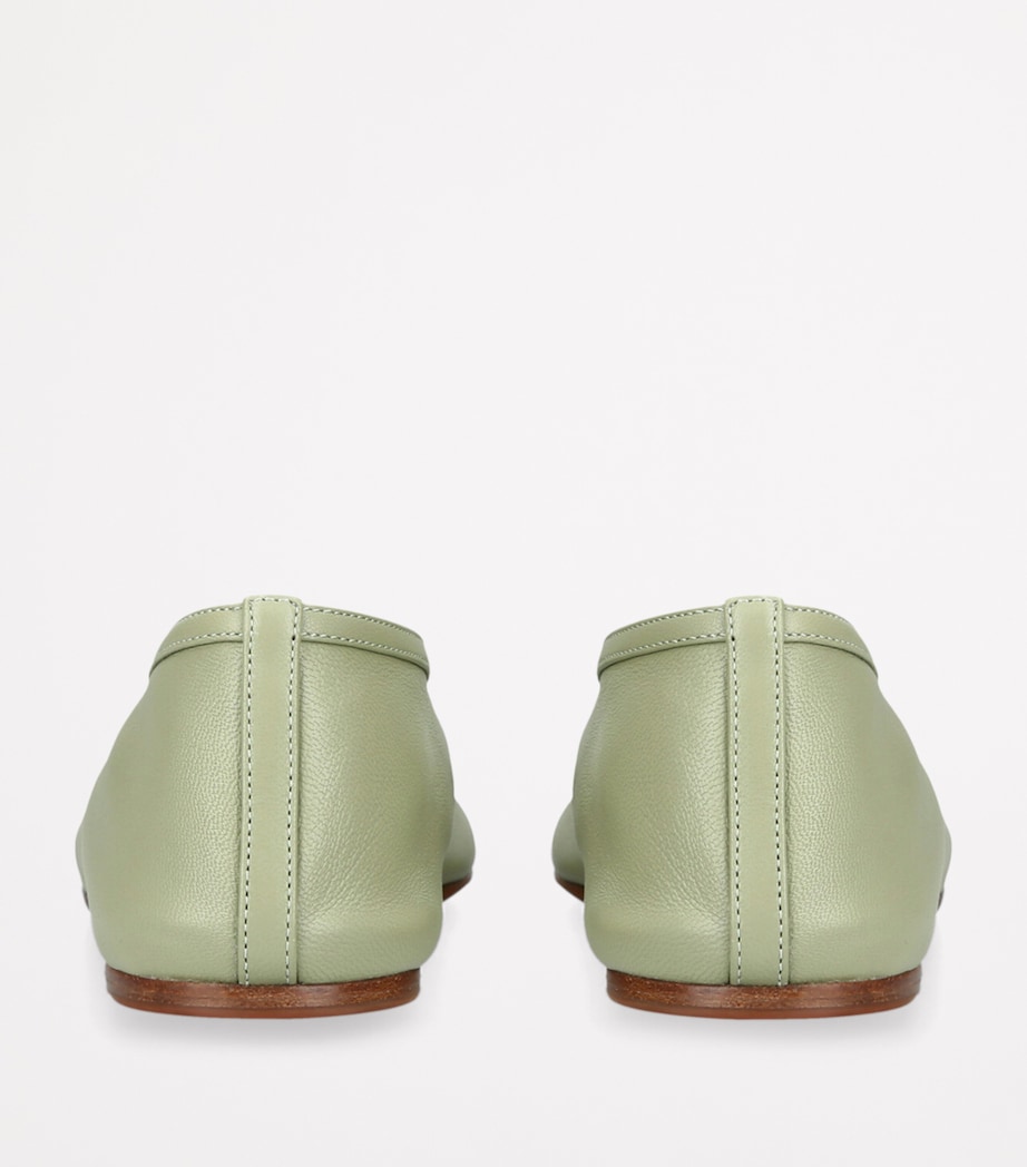 Le Monde Beryl Leather Luna Ballet Flats Pale Green Image 2