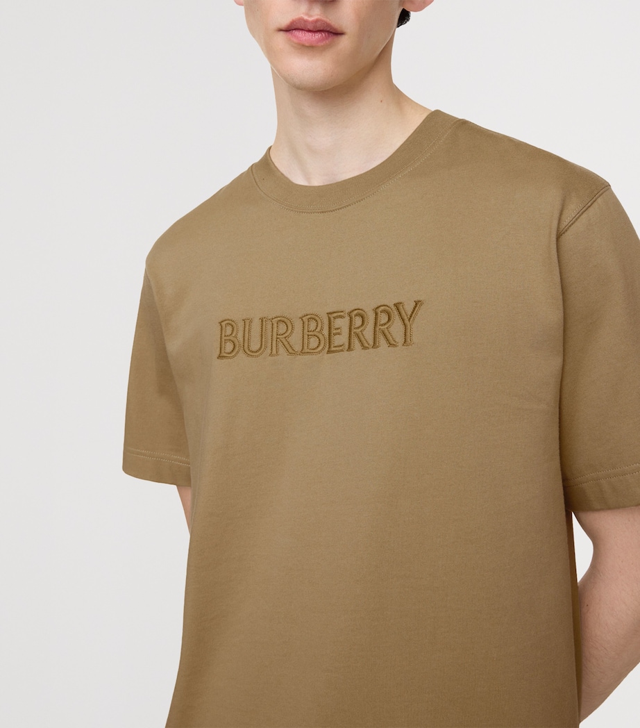 Burberry Mens Cotton Logo T-Shirt Sparrow Beige Image 3