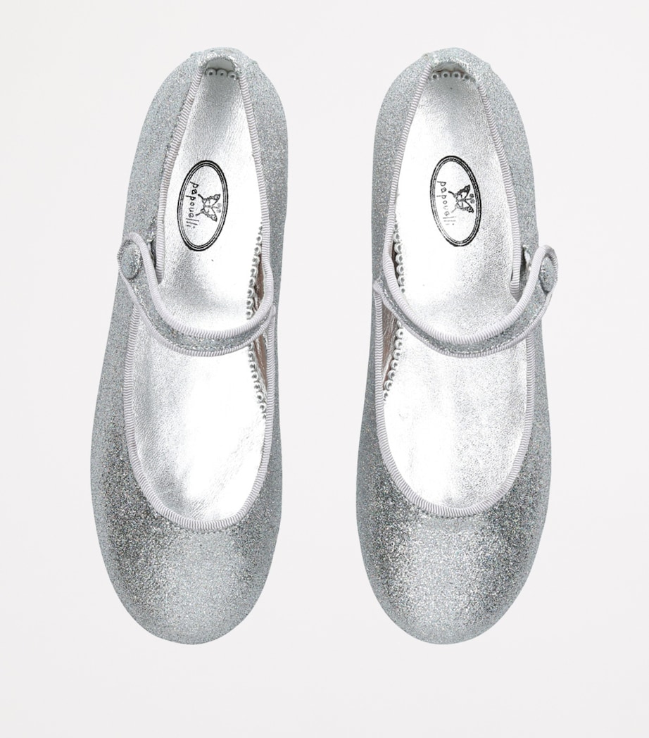 papouelli Glitter Ballet Flats Silver Image 4