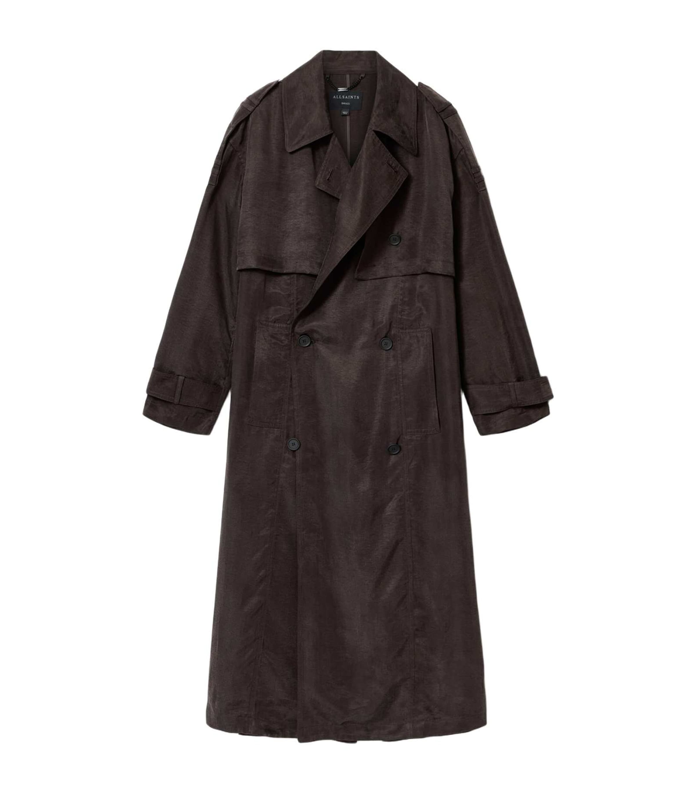 AllSaints Womens Linnie Trench Coat Torte Brown Image 1