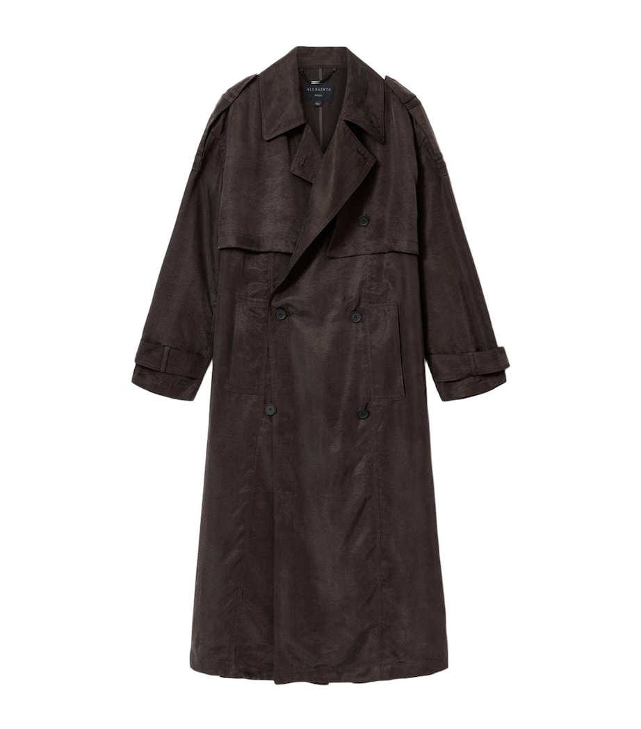 AllSaints Womens Linnie Trench Coat Torte Brown Image 1