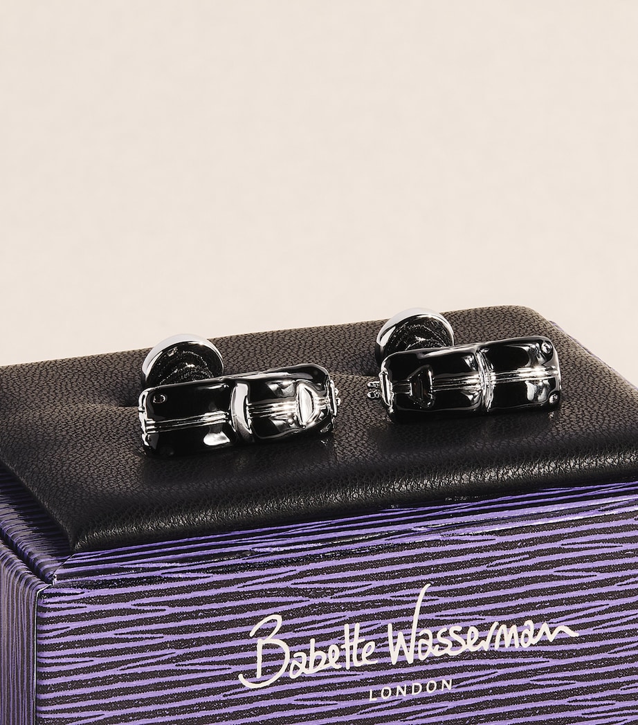 Babette Wasserman Retro Jag Cufflinks Black Image 3