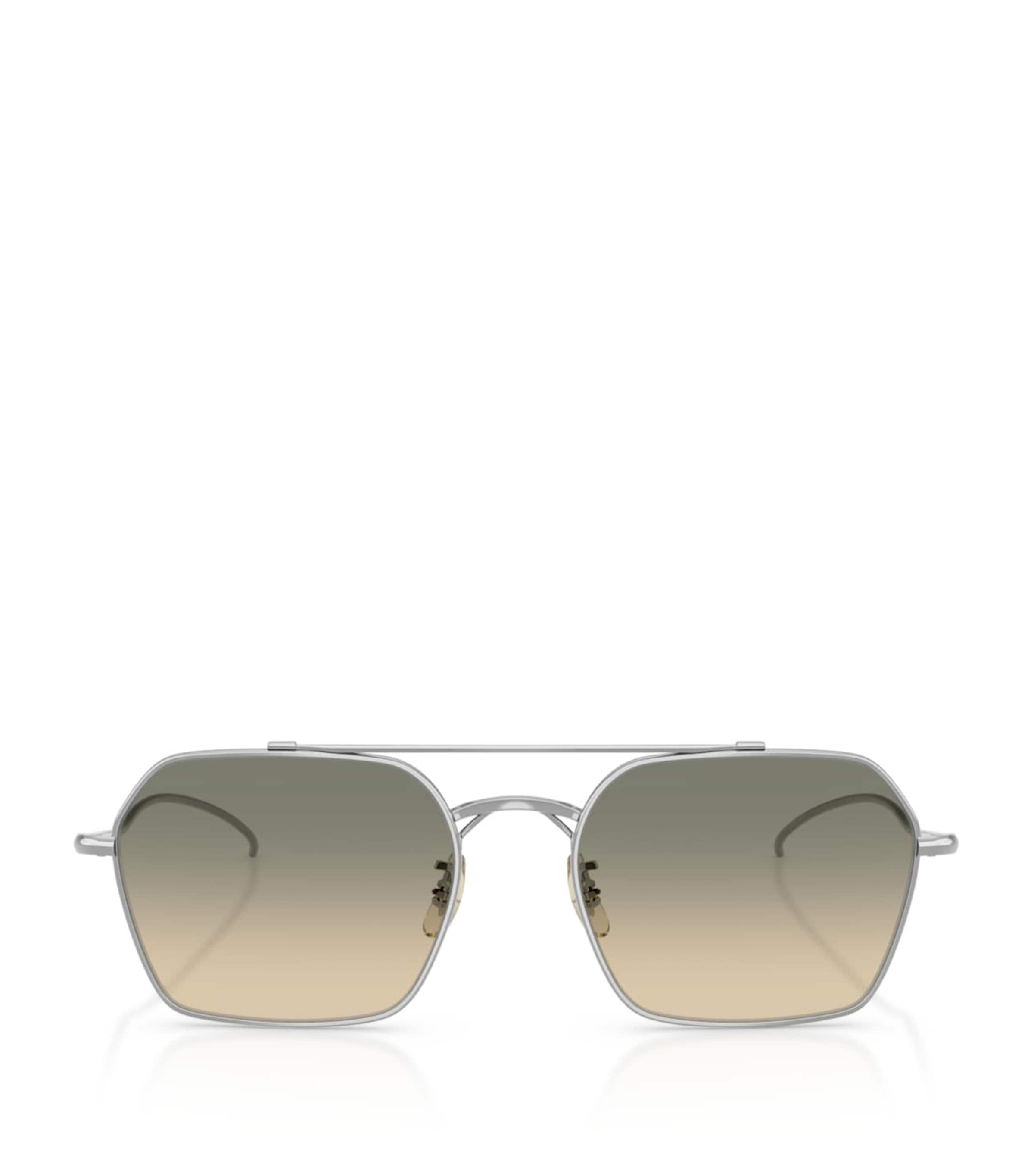 Oliver Peoples Titanium TK-15 Square Sunglasses Silver Image 1