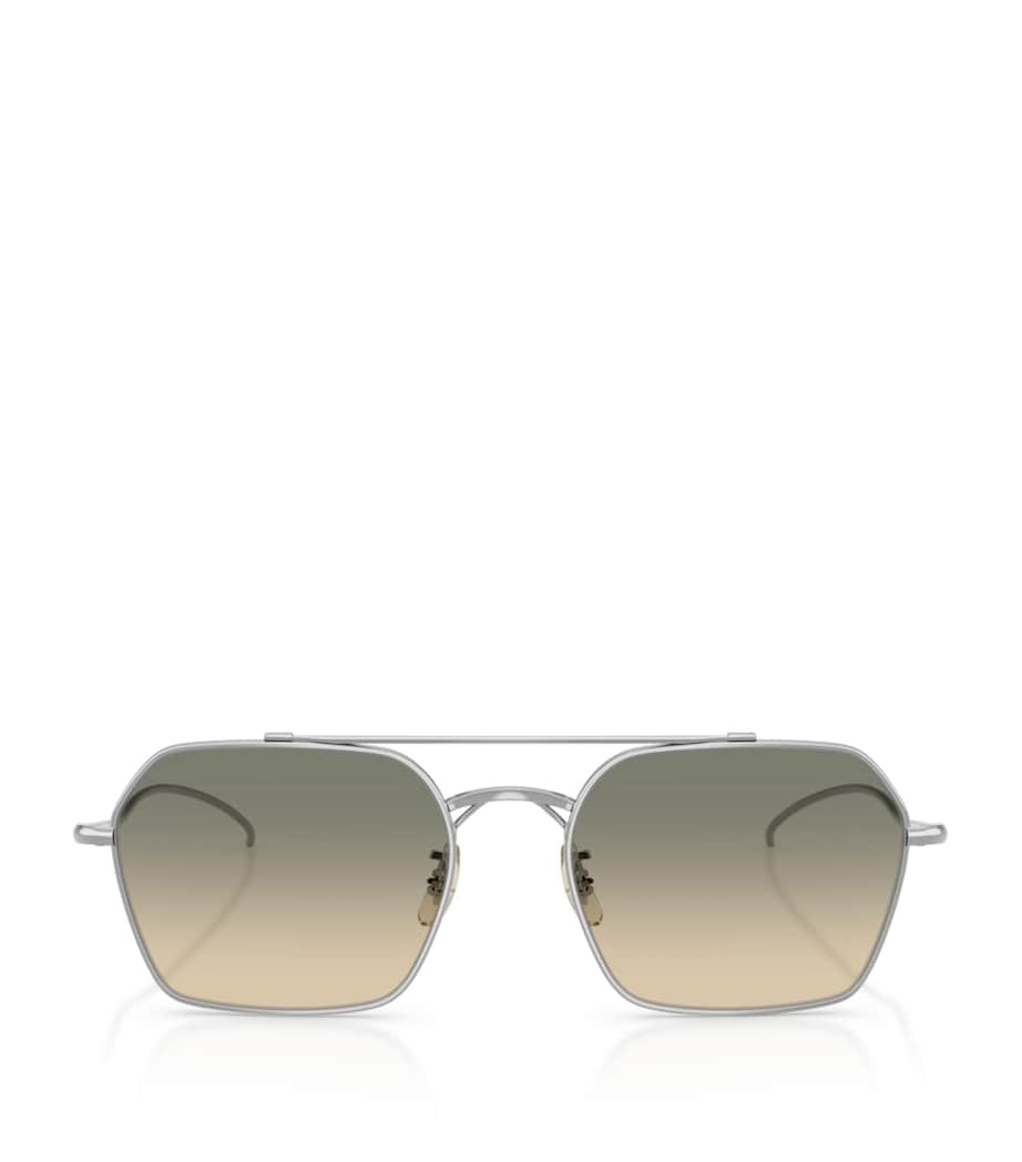 Oliver Peoples Titanium TK-15 Square Sunglasses Silver Image 1