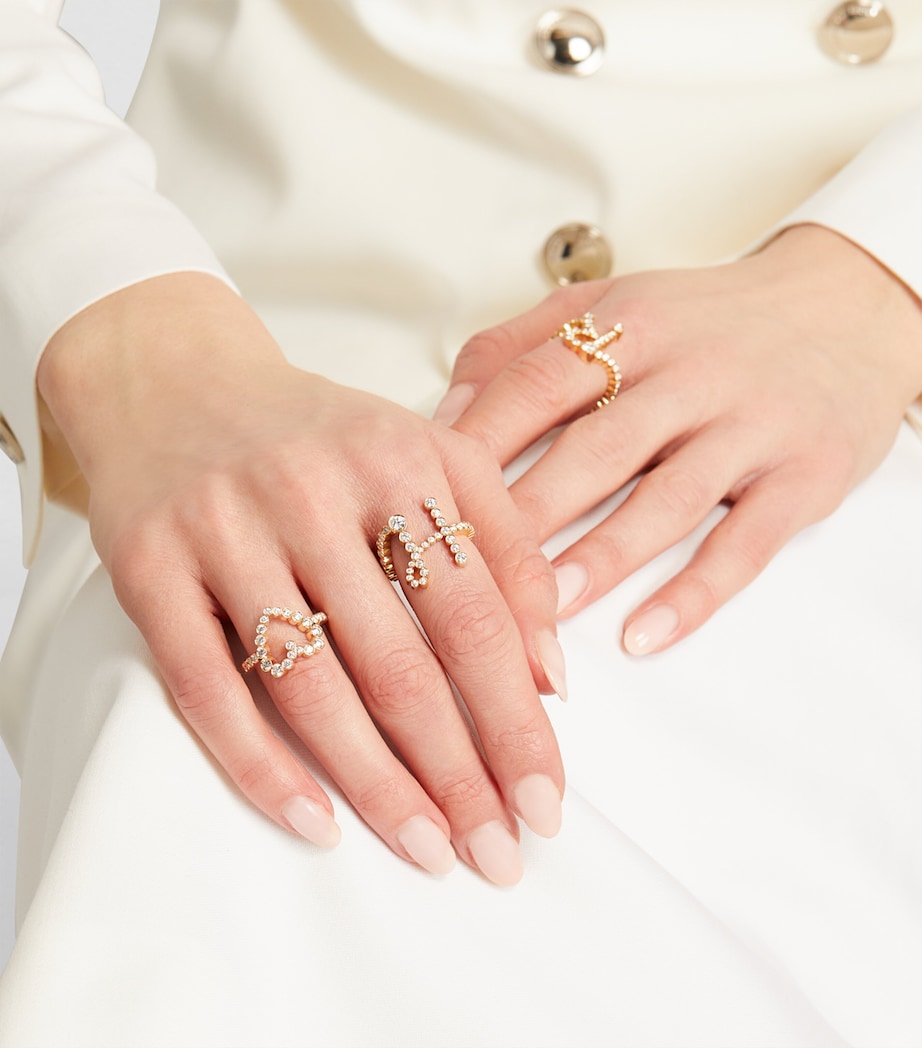 Yellow Gold and Diamond Ensemble Heart Ring YELLOW GOLD Image 4