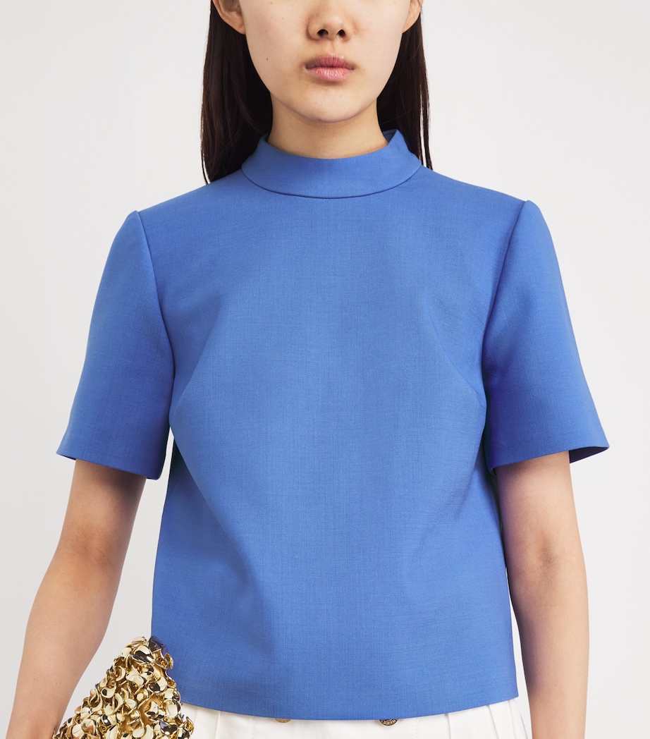 Wool-Blend Mock-Neck Top 474 BLUEBELL Image 6