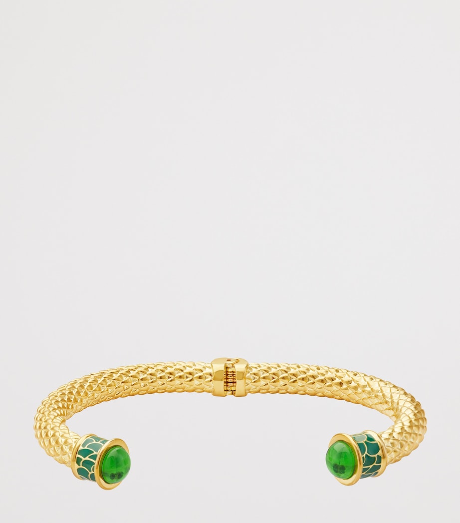 Halcyon Days Gold-Plated Minoan Torque Bracelet Green/gold Image 2