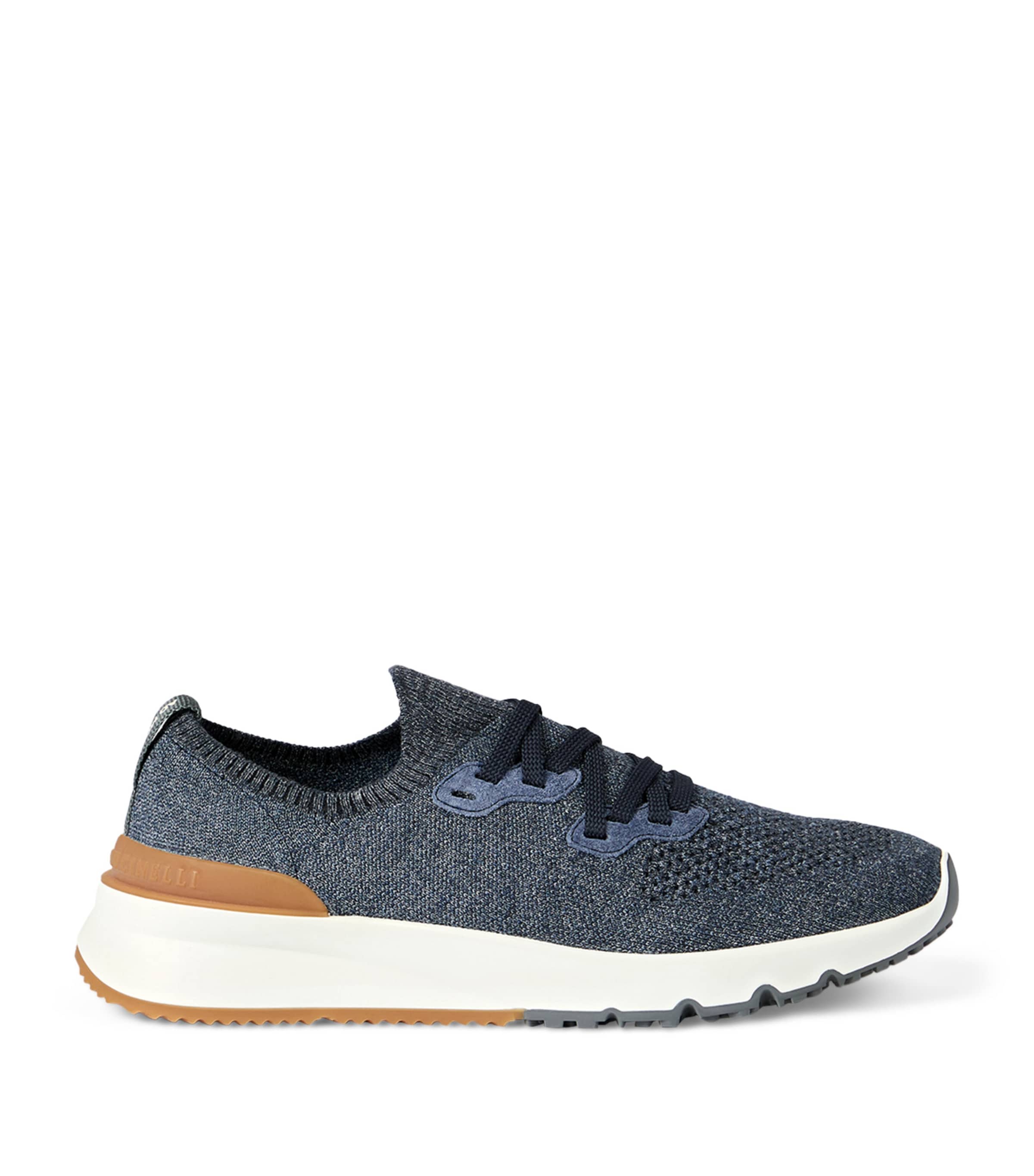Brunello Cucinelli Cotton-Blend Chiné-Knit Sneakers Image 1
