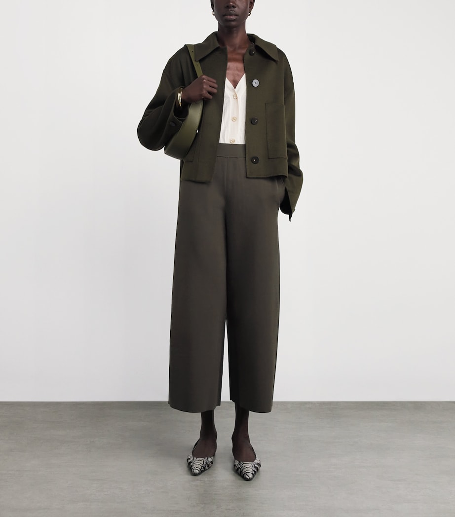 Milano-Knit Wide-Leg Trousers PALM LEAF Image 2