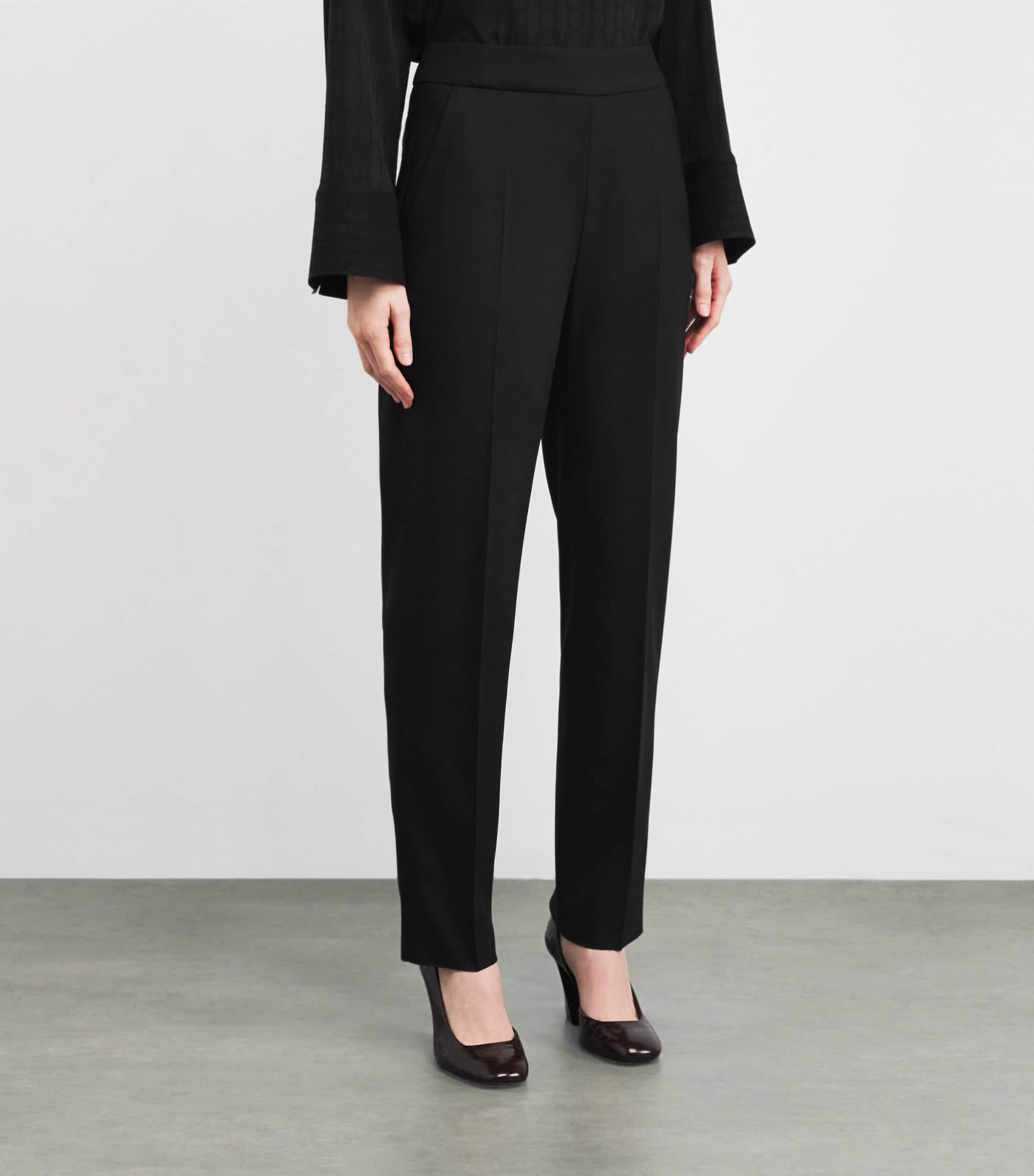 Agnona Womens Wide-Leg Tailored Trousers Black Image 3