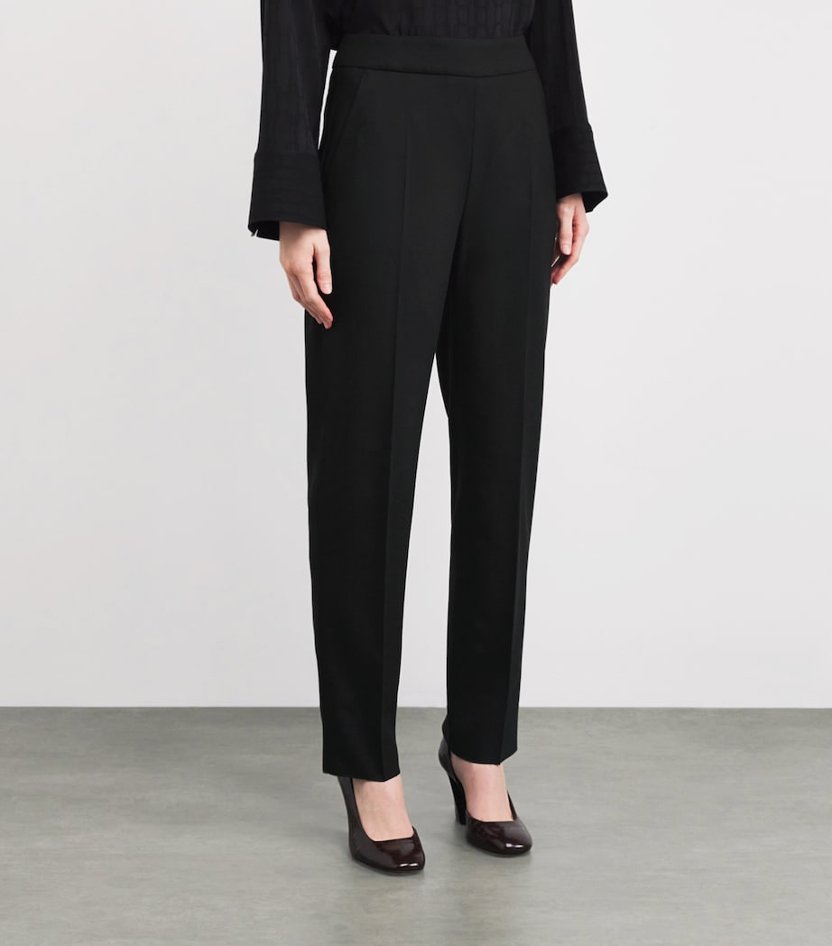 Agnona Womens Wide-Leg Tailored Trousers Black Image 3