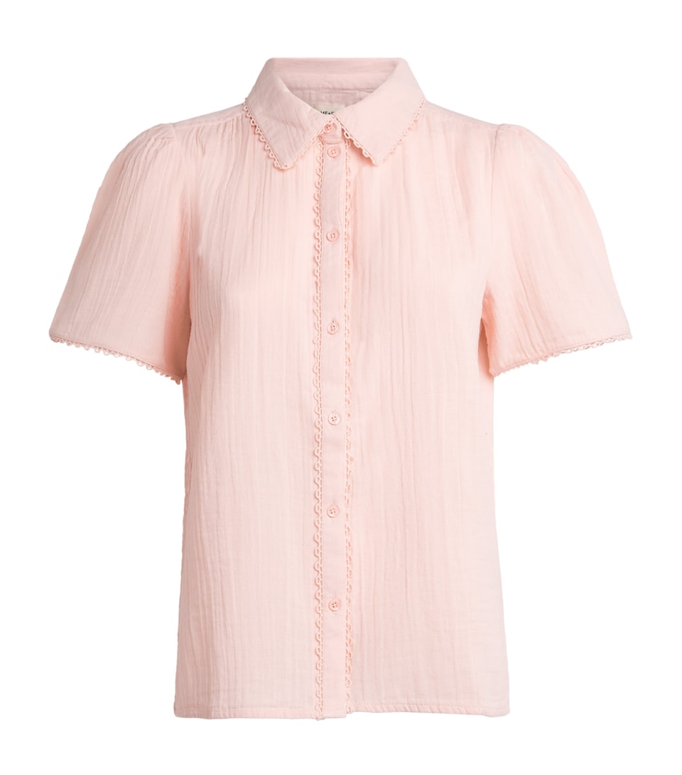 ME+EM Cotton Cheesecloth Blouse Blush Pink