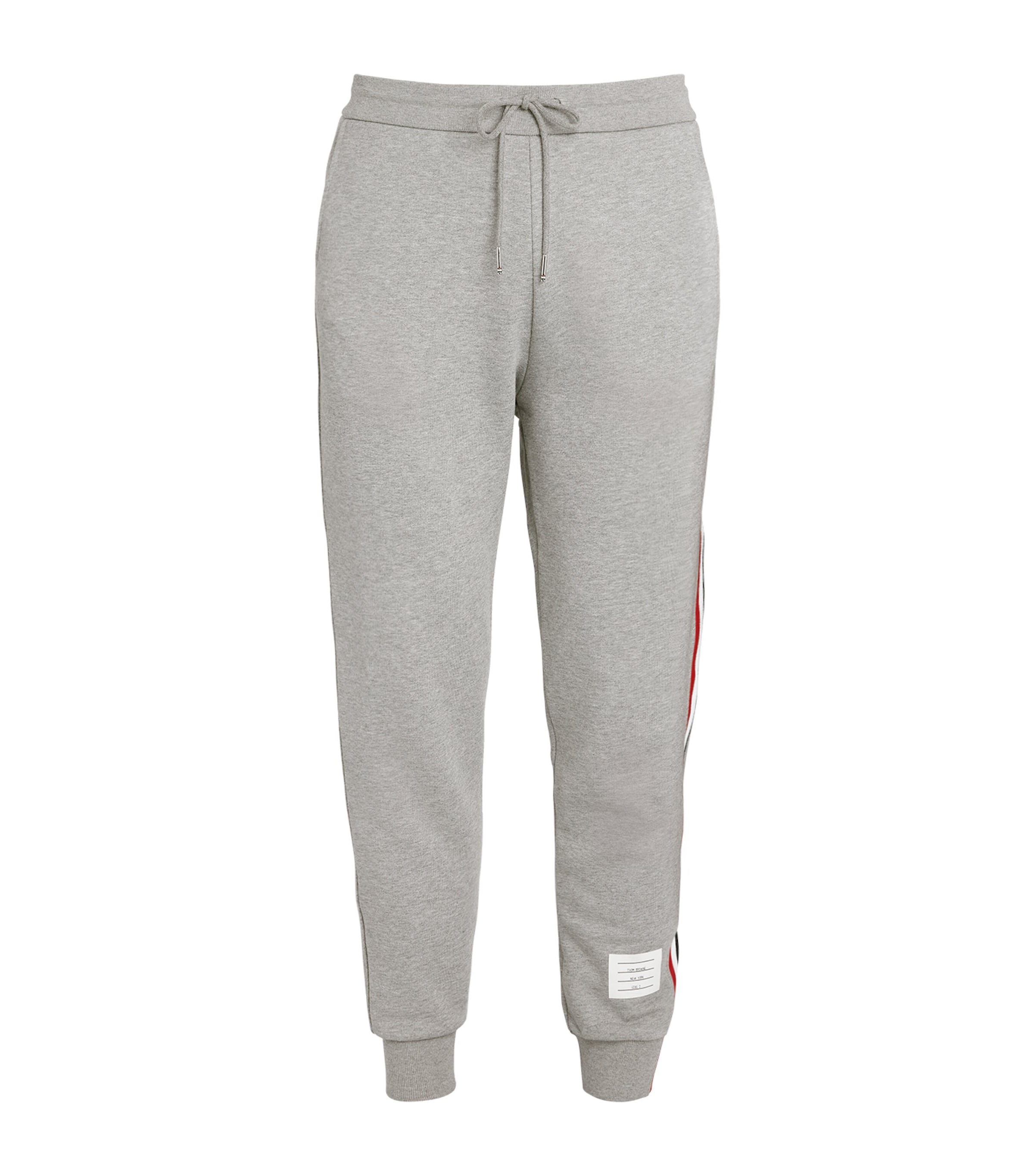 Thom Browne Tricolour Stripe Sweatpants In Grey