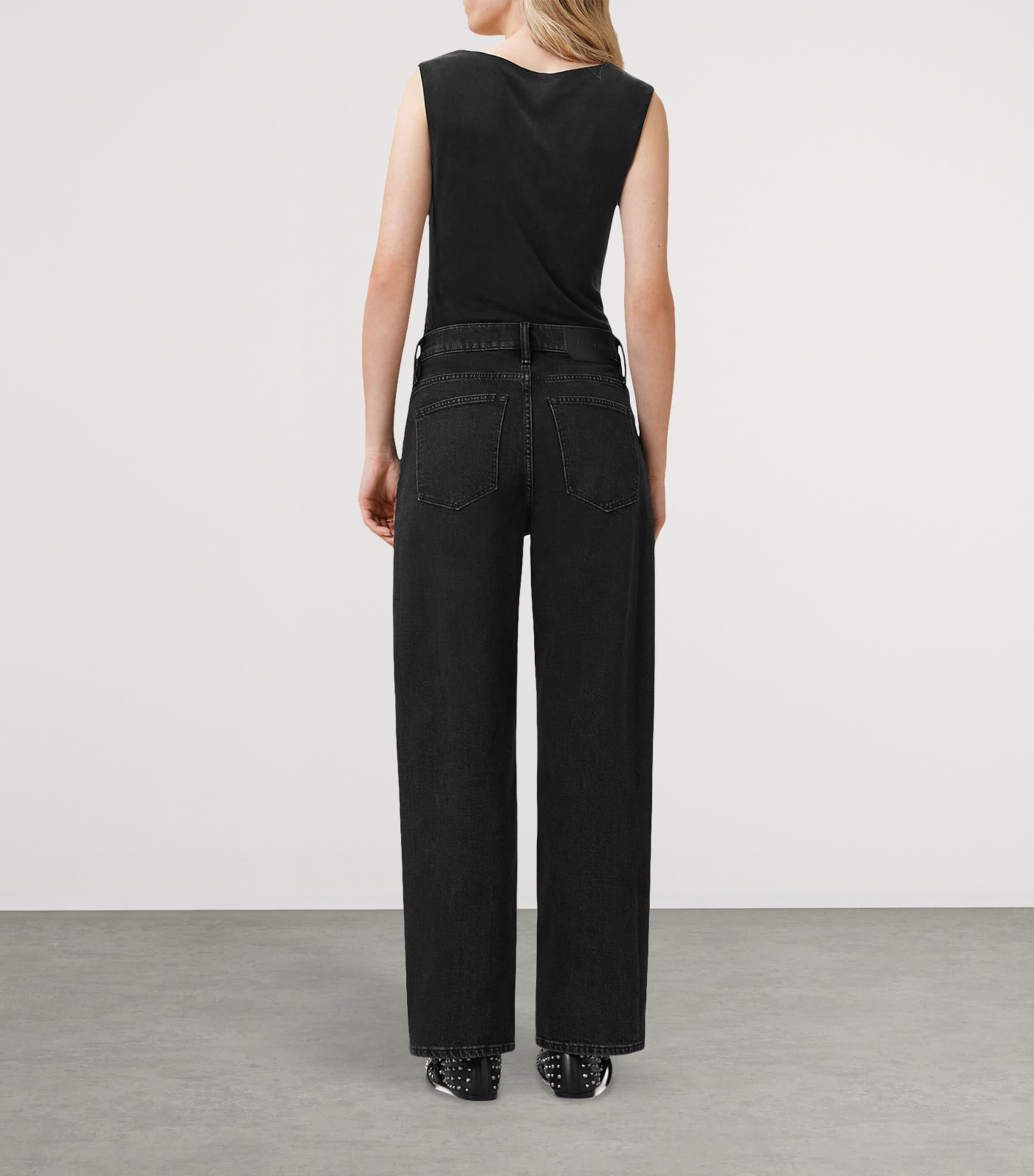 Sadie Barrel-Leg Jeans WASHED BLACK Image 3