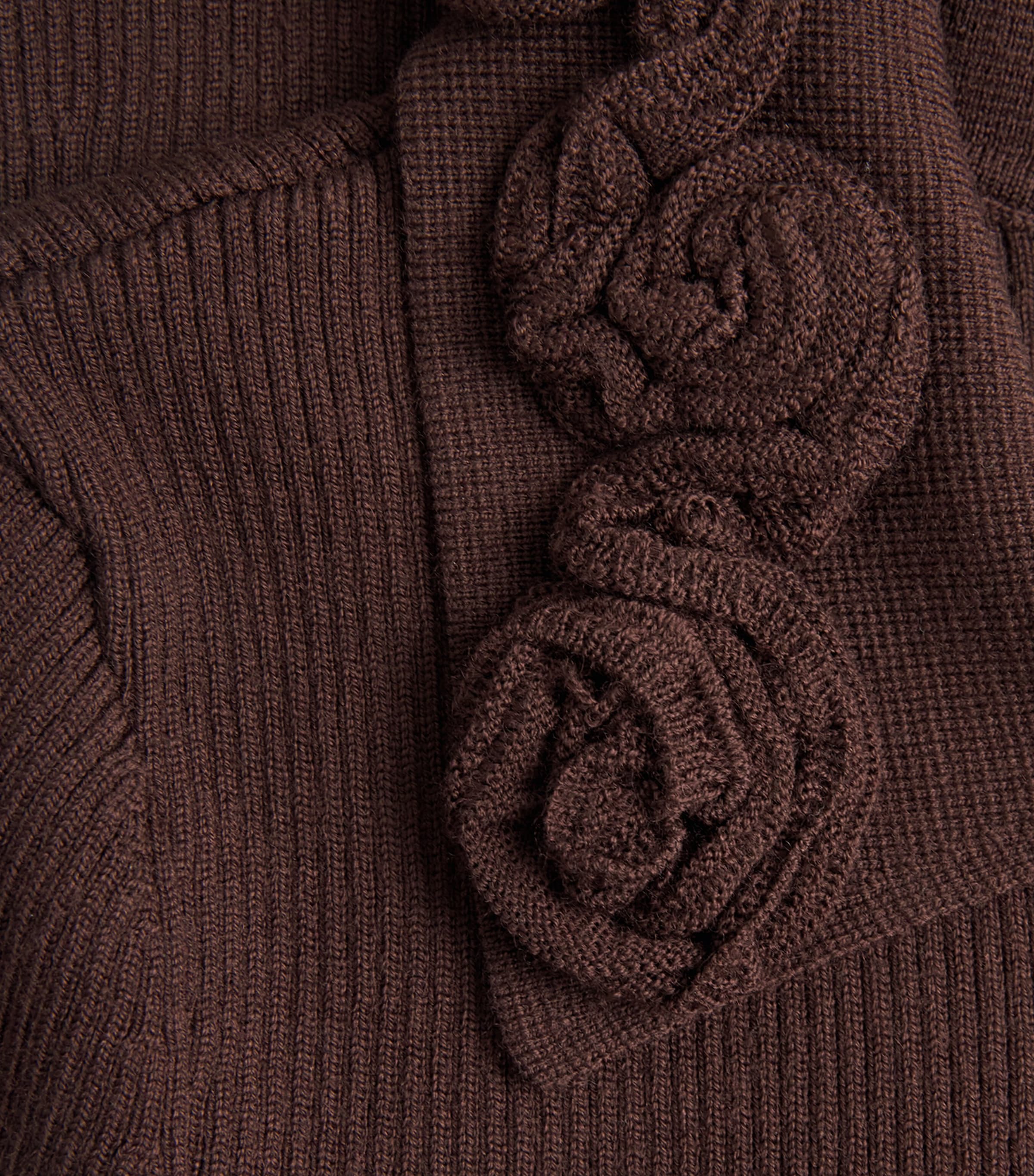 Sandro Paris Womens Floral-Collar Zip-Up Cardigan Brown Image 6