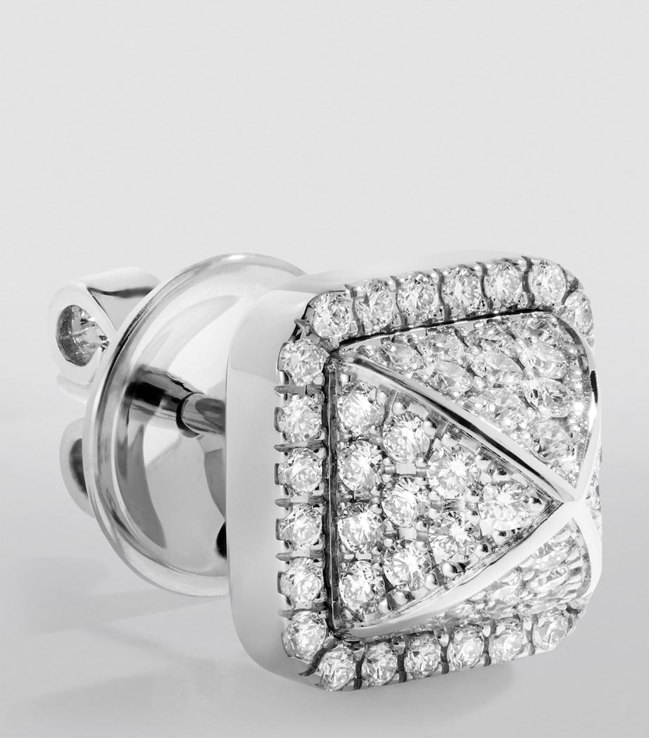 White Gold and Diamond Cleo Pyramid Earrings WHITE GOLD Image 1