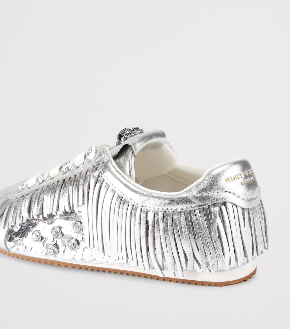 Leather Fringe Islington Sneakers SILVER Image 2