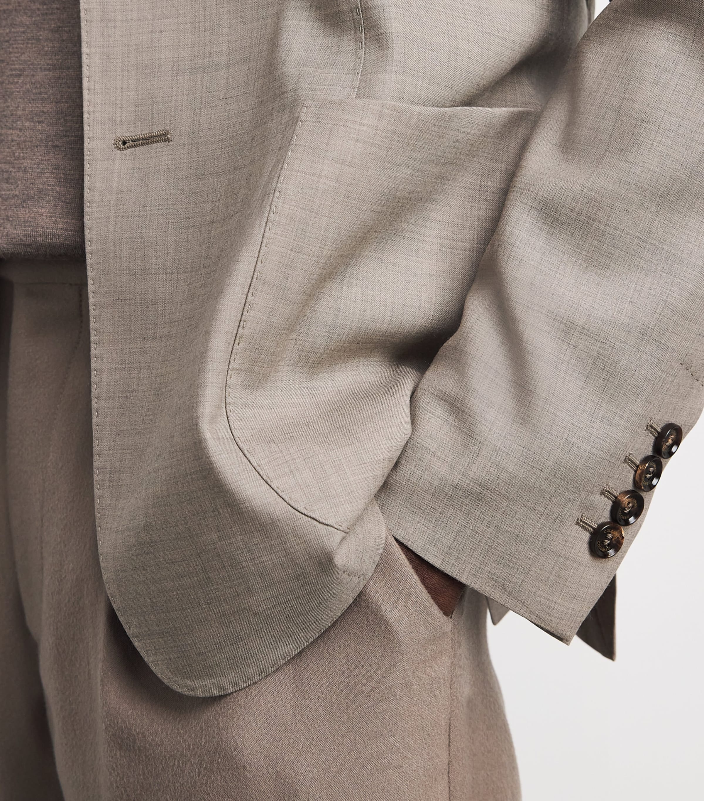 Colombo Mens Cashmere 4.0 Robert Blazer Beige Melange Image 3