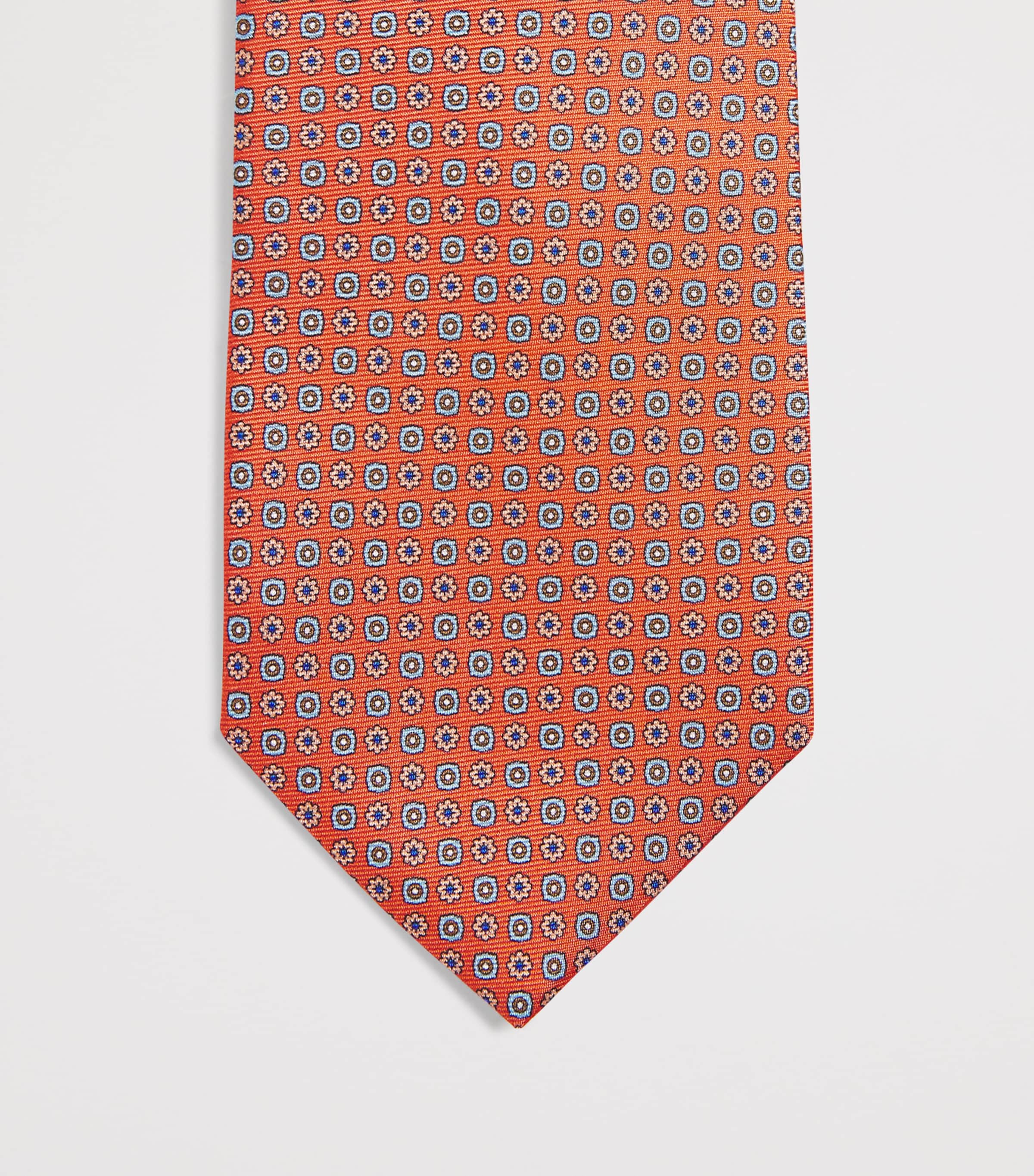 Eton Silk Floral Tie Orange Image 3