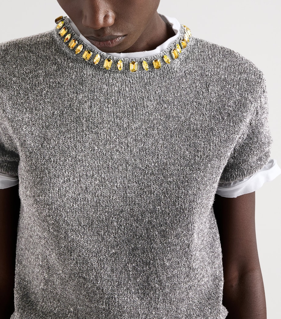 Wool-Cashmere Embellished Sweater F0031 Image 4