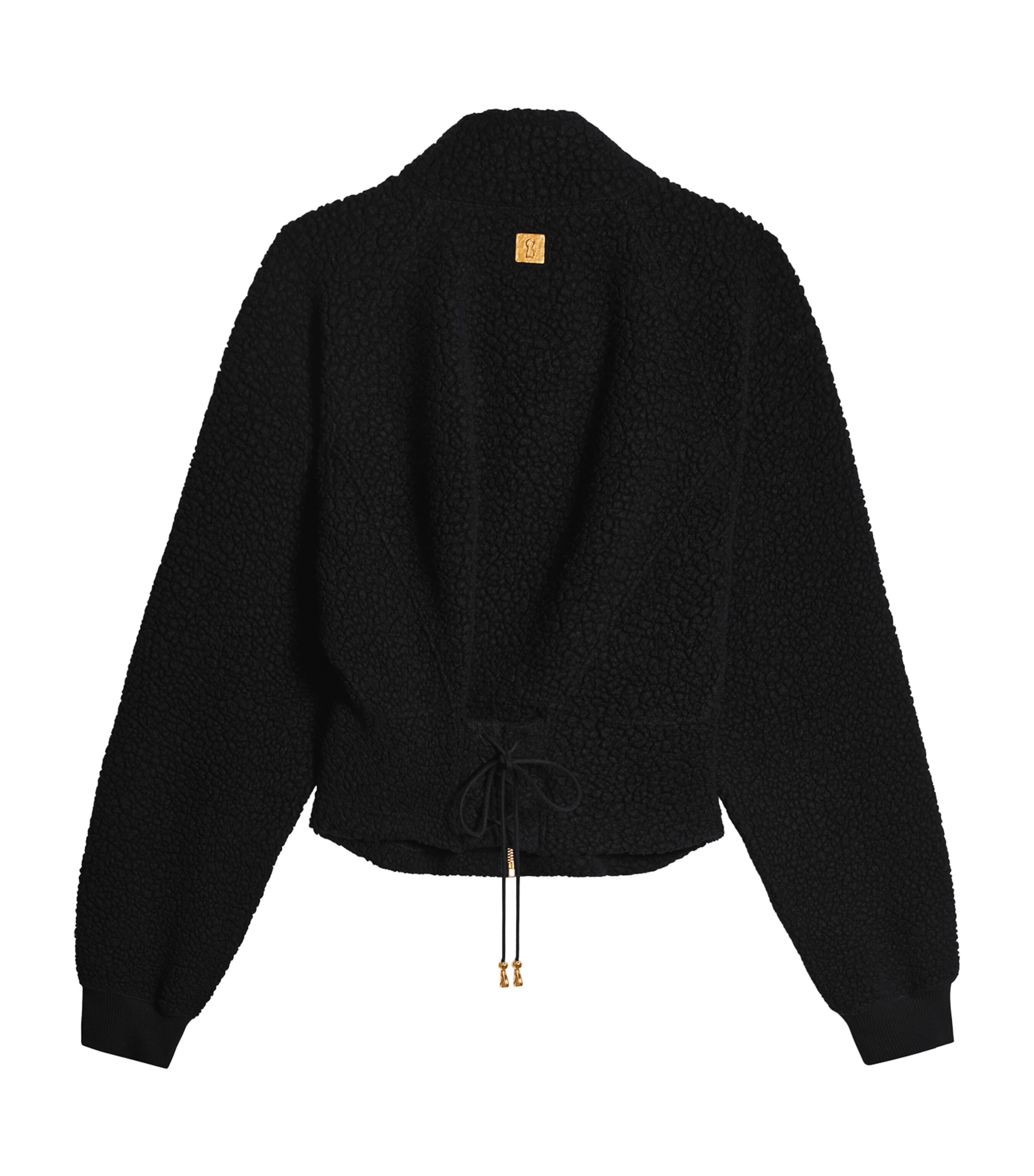 Schiaparelli Womens Wool-Blend Pierced Mouth Cardigan Black Image 2