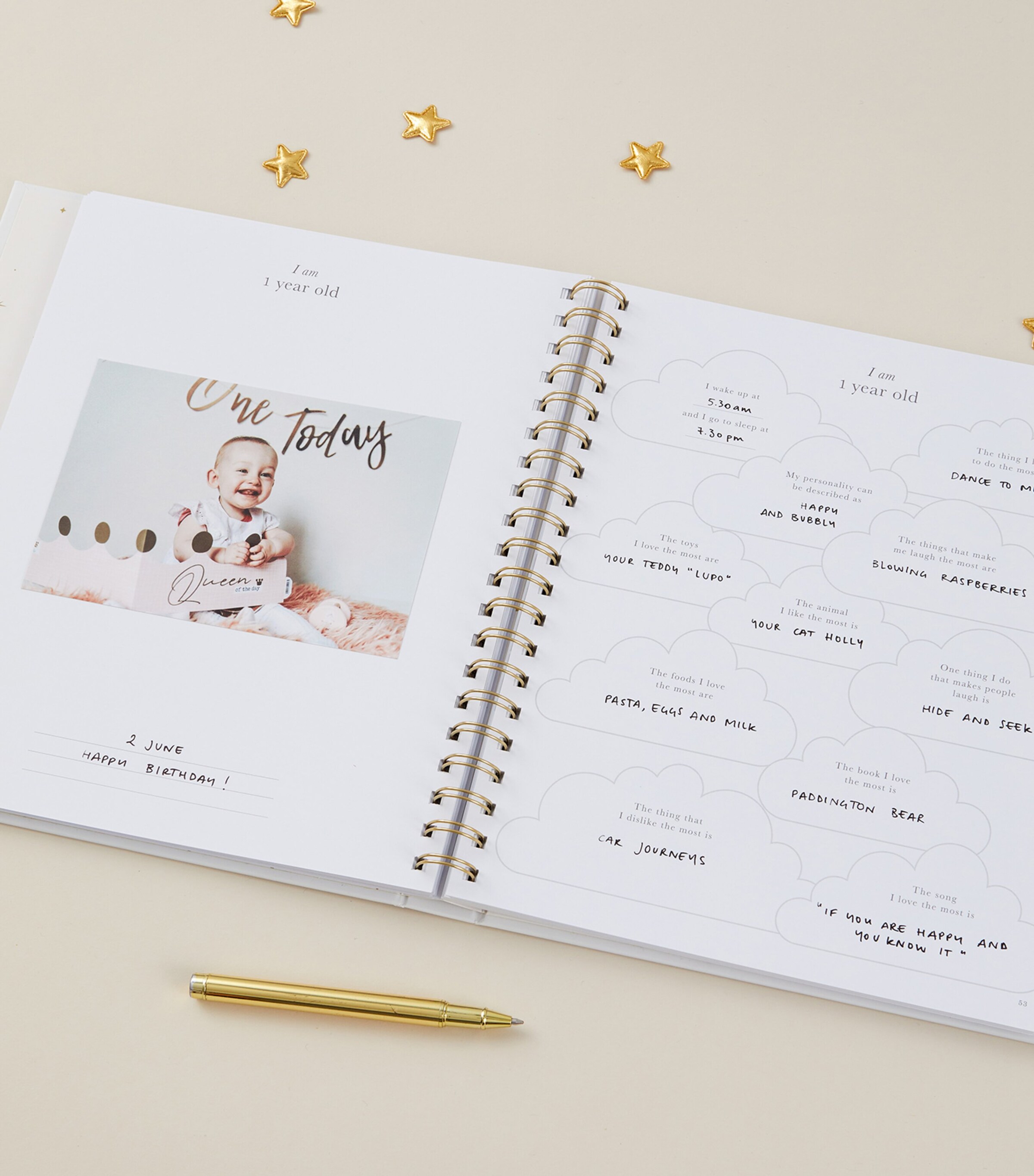 Blush and Gold My Baby Memory Book Beige, Gold Image 11